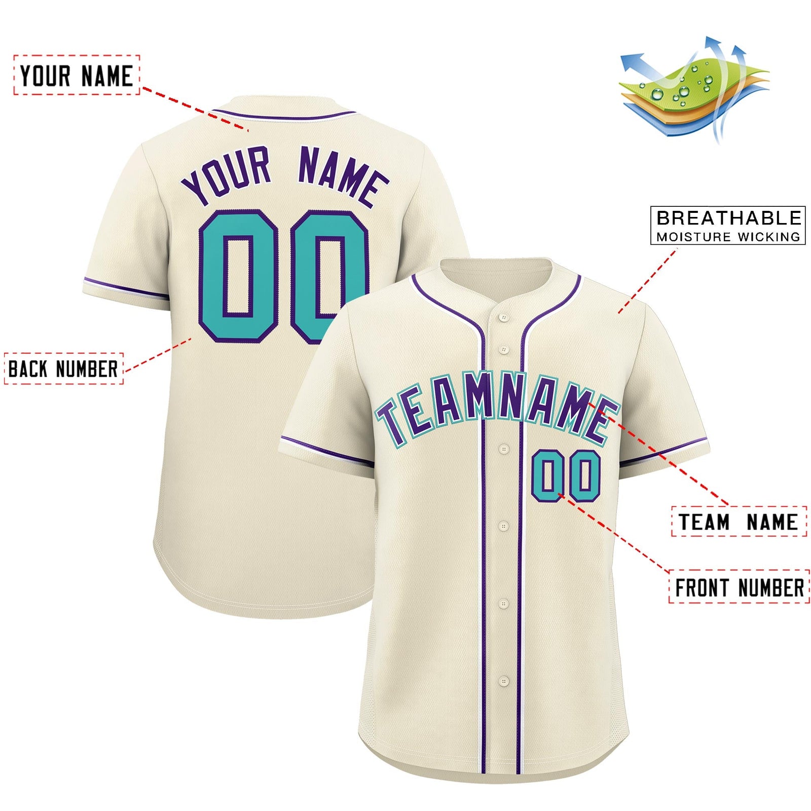 Custom Cream Classic Style Stitched Sports Uniform Personalized For Teams Quick Dry Baseball Jersey| KXKSHOP