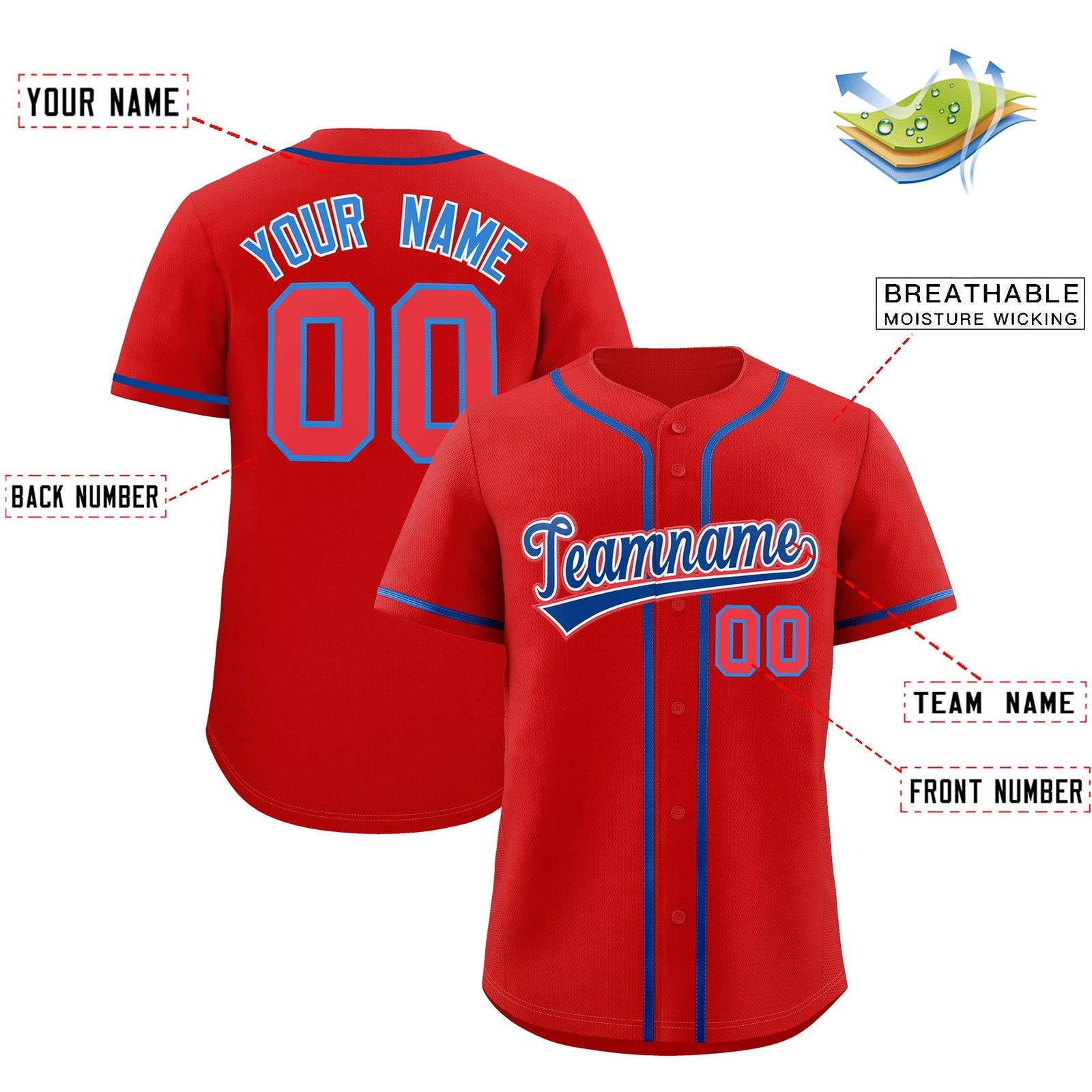 Custom Red Classic Style Stitched Sports Uniform Personalized For Teams Quick Dry Baseball Jersey| KXKSHOP