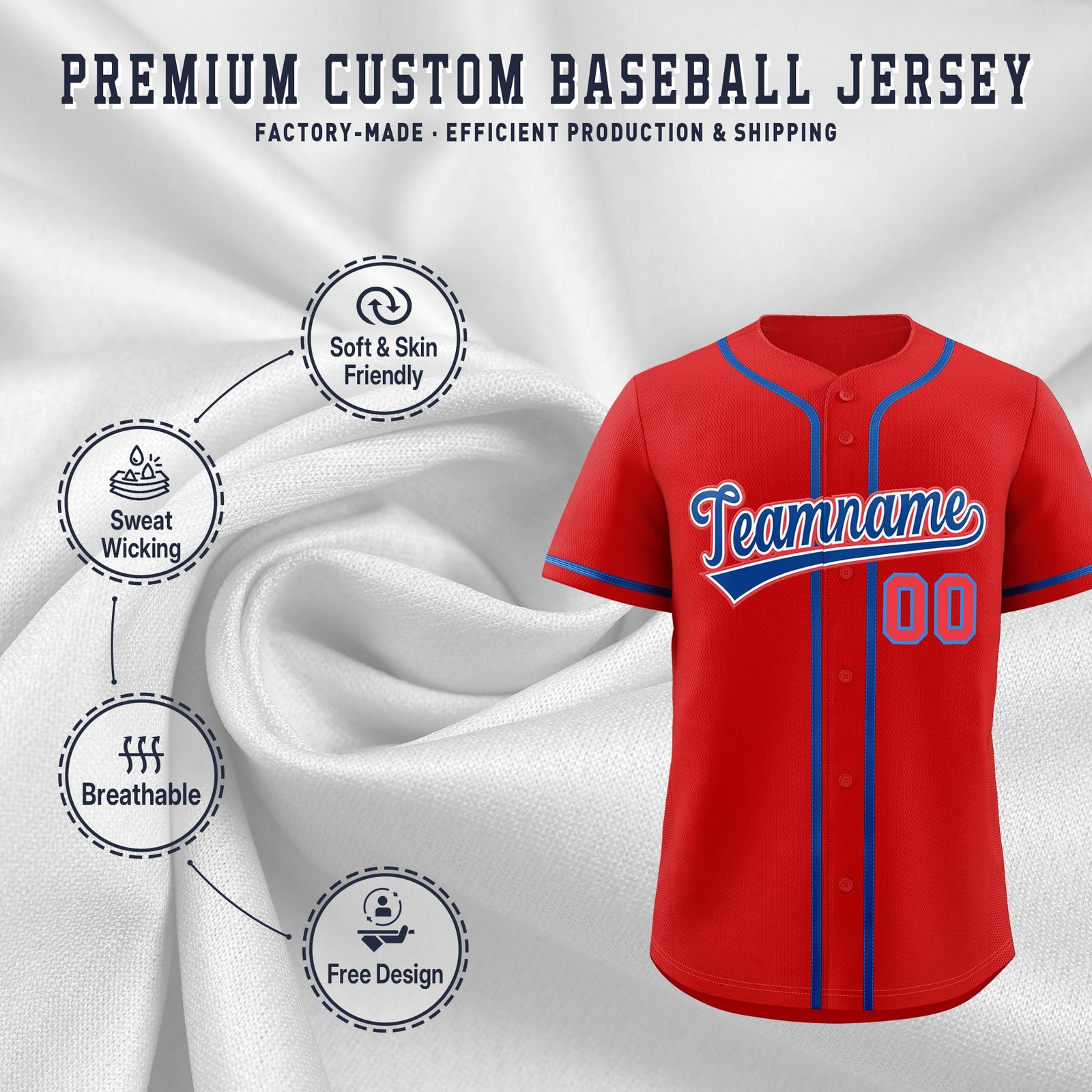 Custom Red Classic Style Stitched Sports Uniform Personalized For Teams Quick Dry Baseball Jersey| KXKSHOP