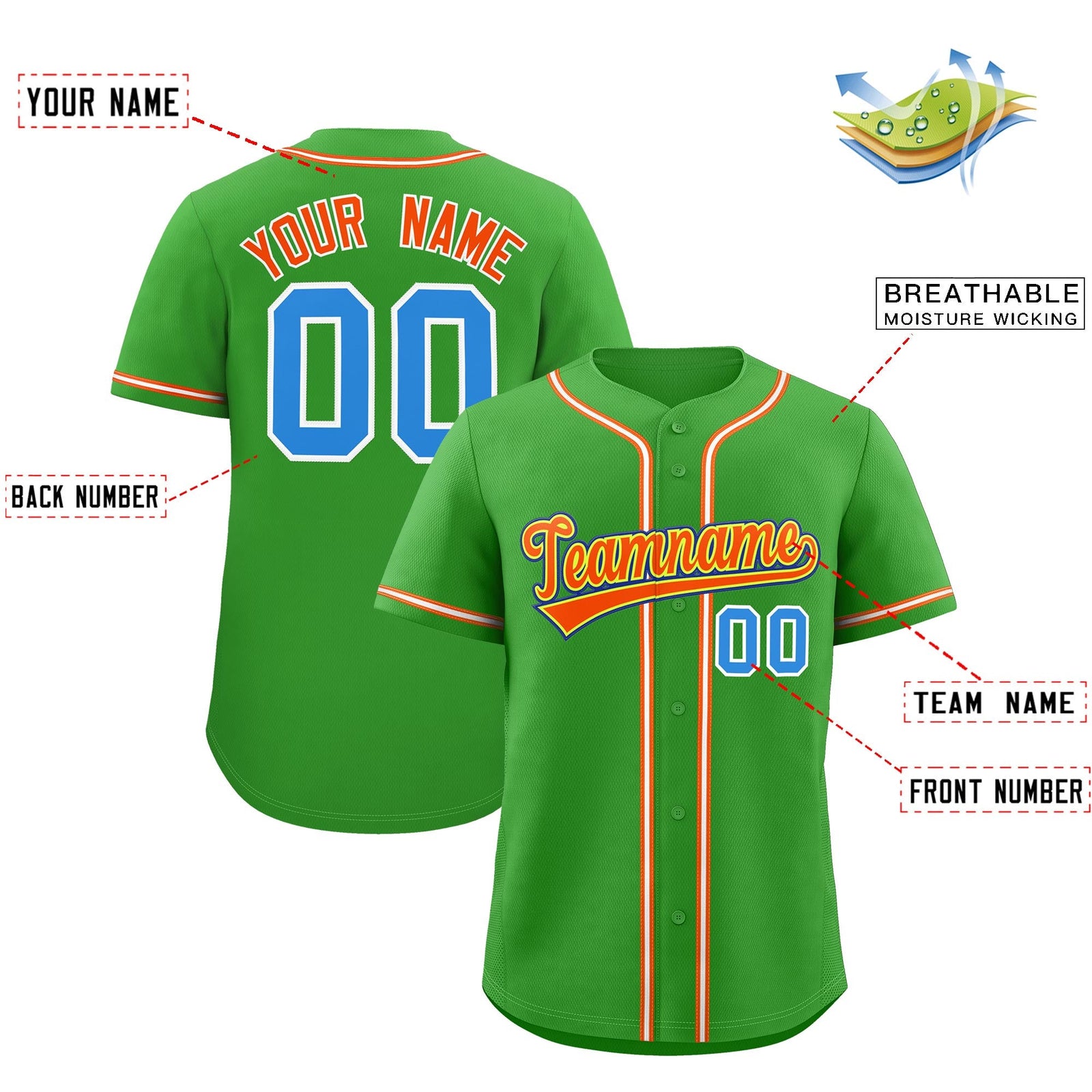 Custom Light Green Classic Style Stitched Sports Uniform Personalized For Teams Lightweight Baseball Jersey| KXKSHOP