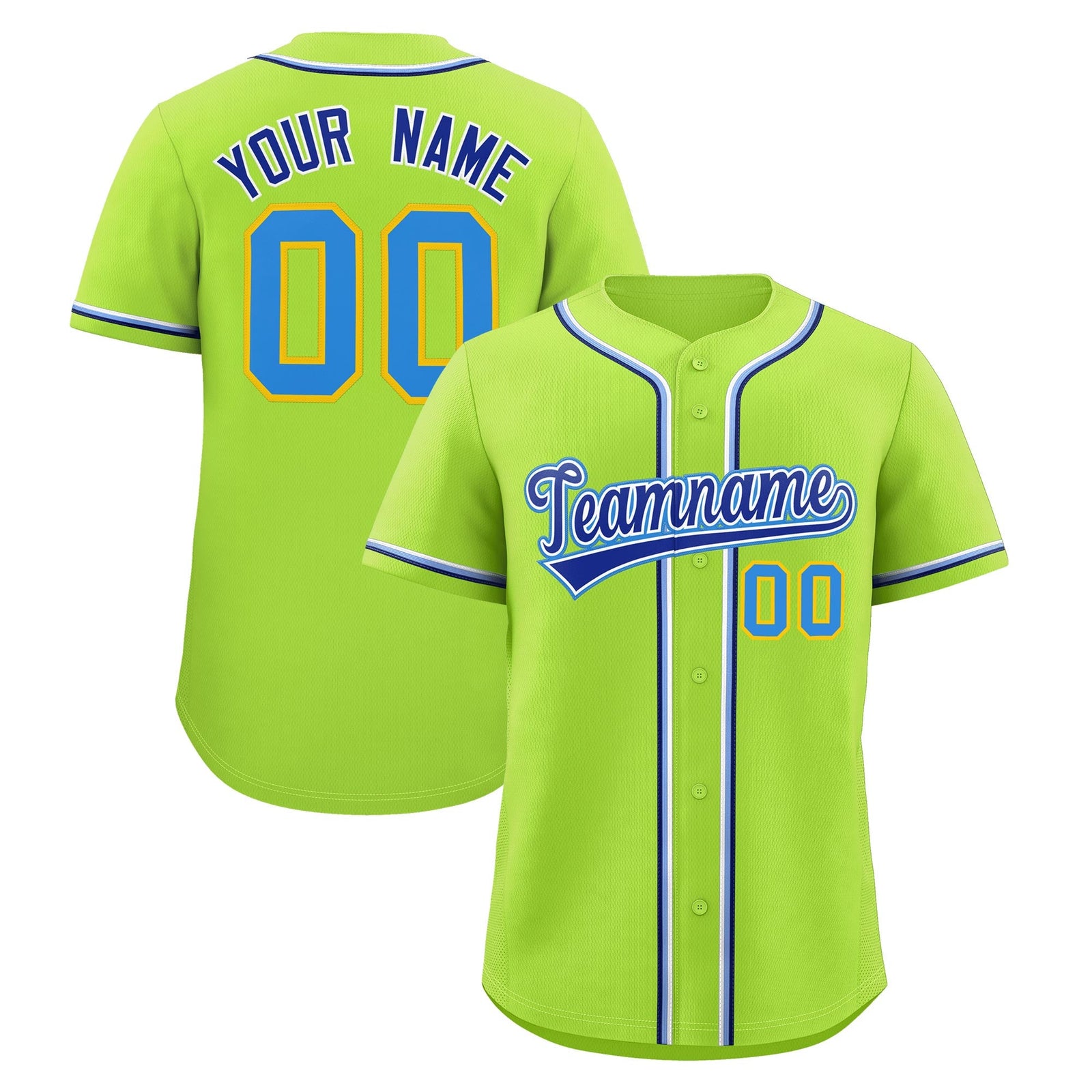 Custom Neon Green Classic Style Stitched Sports Uniform Personalized For Teams Quick Dry Baseball Jersey| KXKSHOP