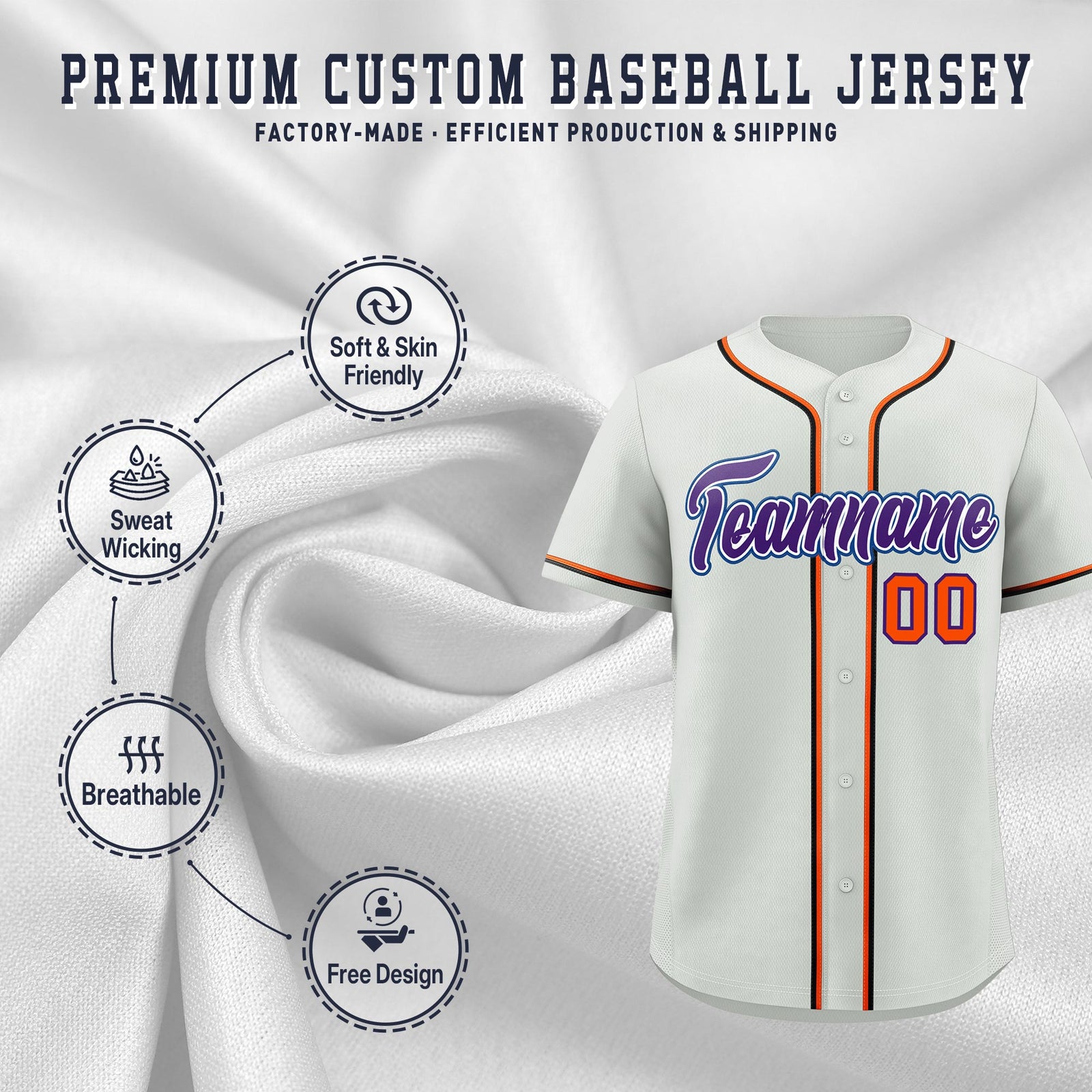 Custom Light Gray Classic Style Stitched Sports Uniform Personalized For Teams Quick Dry Baseball Jersey| KXKSHOP