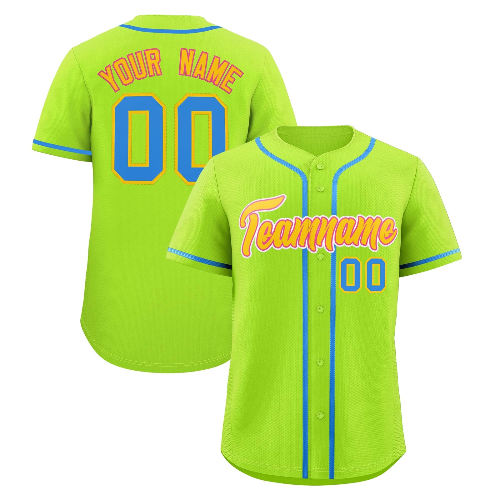 Custom Neon Creen Classic Style Stitched Sports Uniform Personalized For Teams Lightweight Baseball Jersey| KXKSHOP