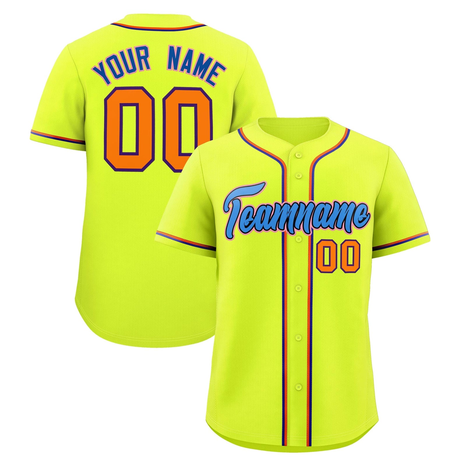 Custom Fluorescent Green Classic Style Stitched Sports Uniform Personalized For Teams Quick Dry Baseball Jersey| KXKSHOP