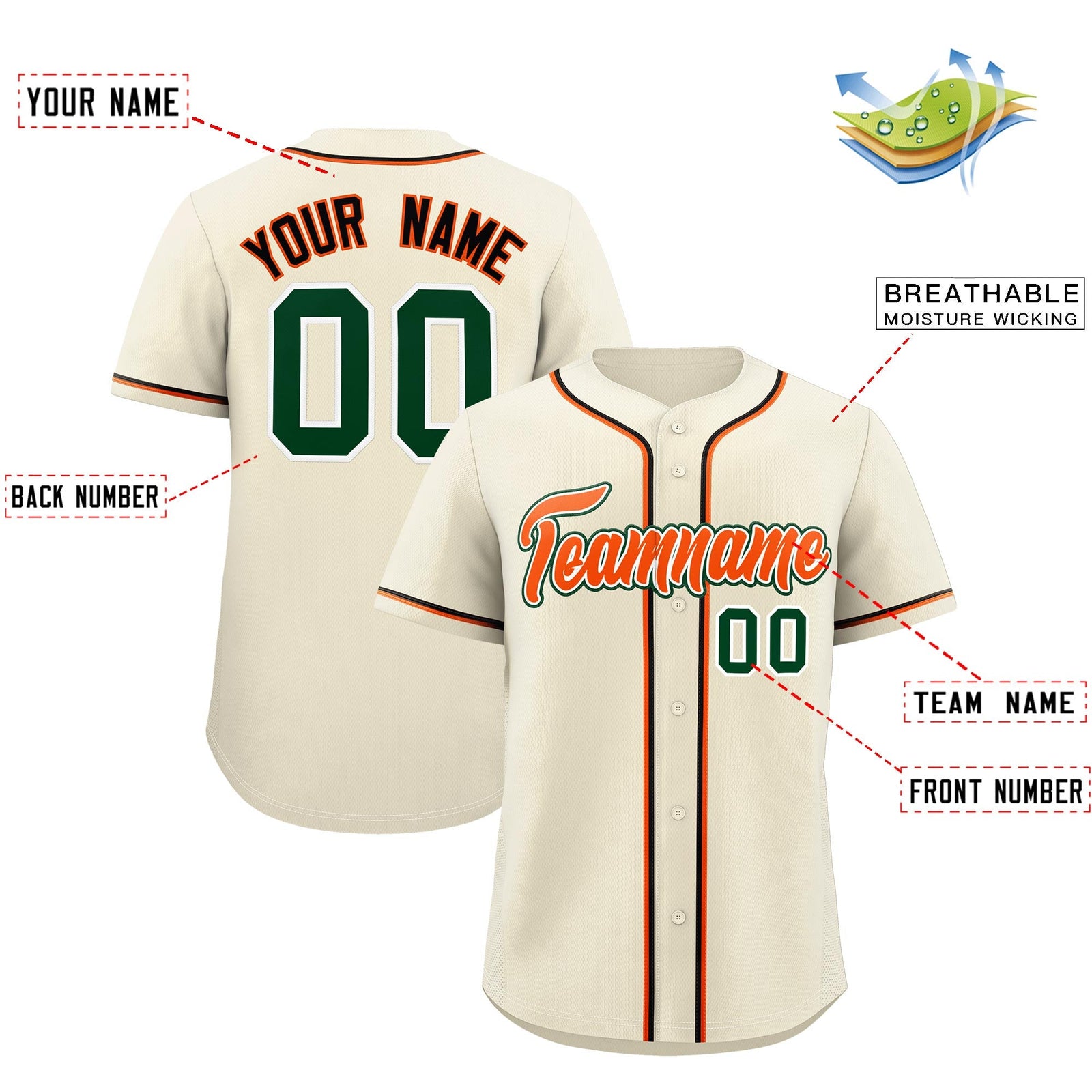 Custom Cream Classic Style Stitched Sports Uniform Personalized For Teams Lightweight Baseball Jersey| KXKSHOP