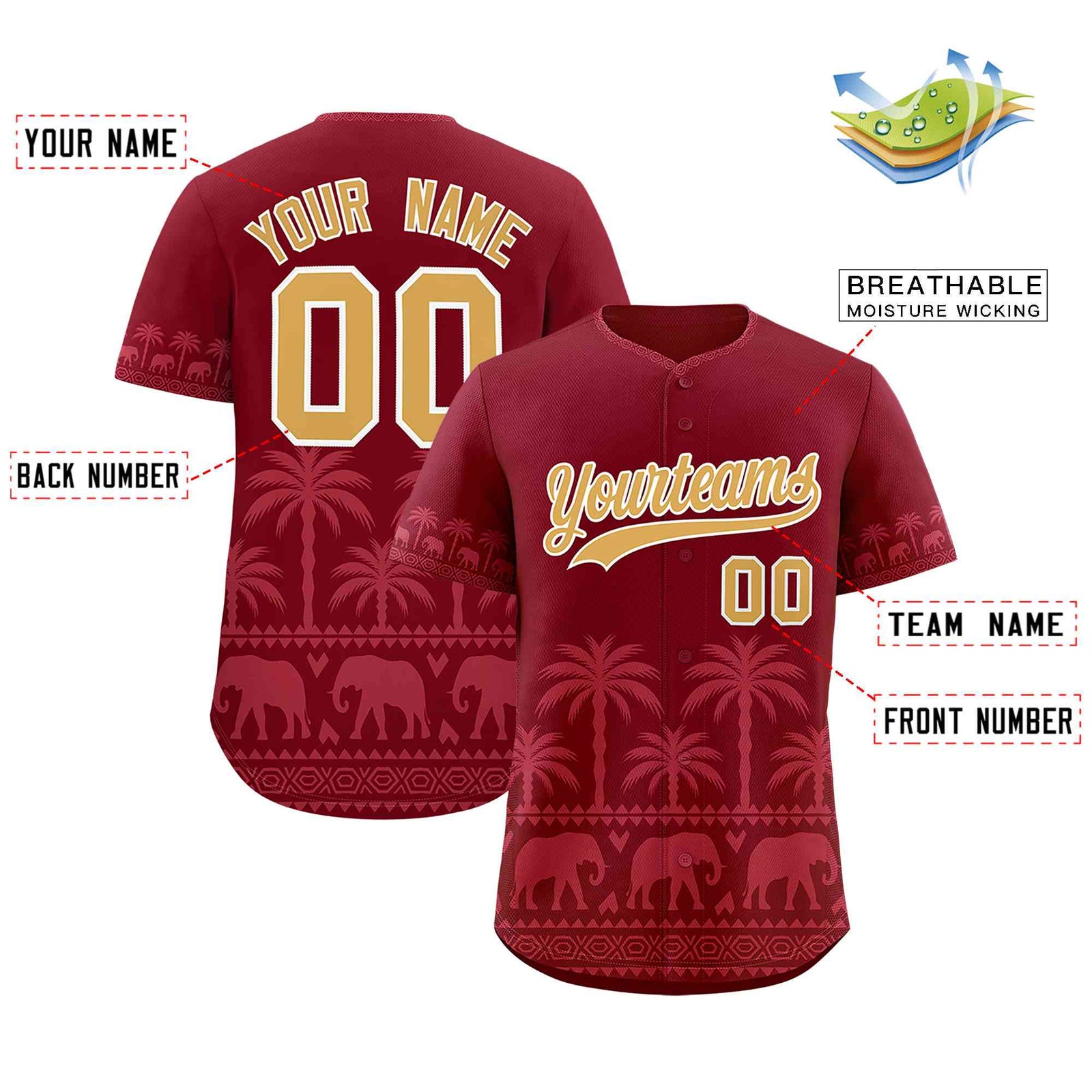 Custom Crimson Light Red Graffiti Pattern Personalized Bossinia Style Authentic Baseball Jersey