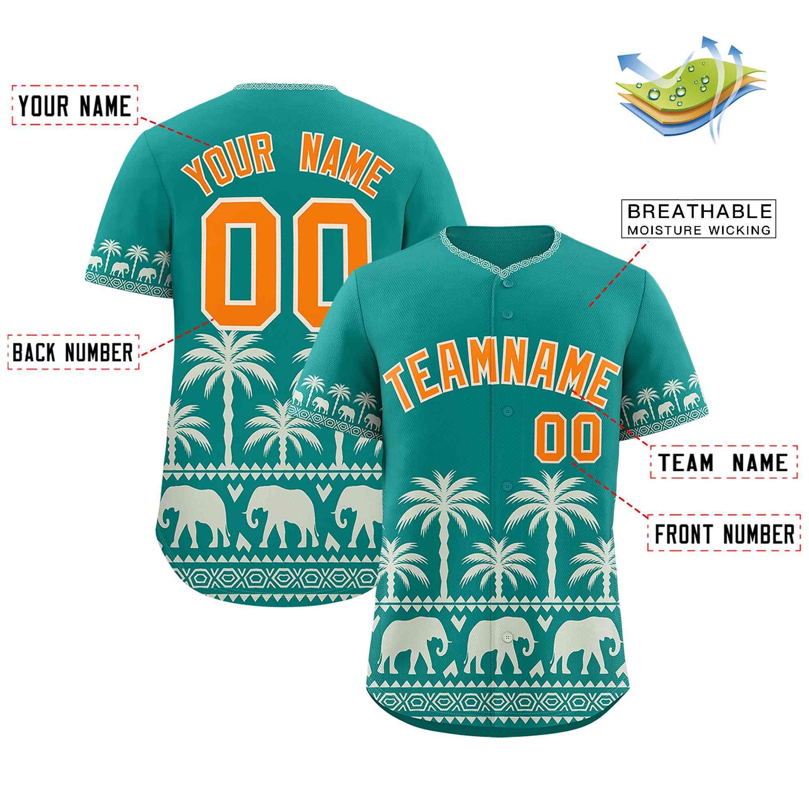 Custom Aqua Cream Graffiti Pattern Personalized Bossinia Style Authentic Baseball Jersey