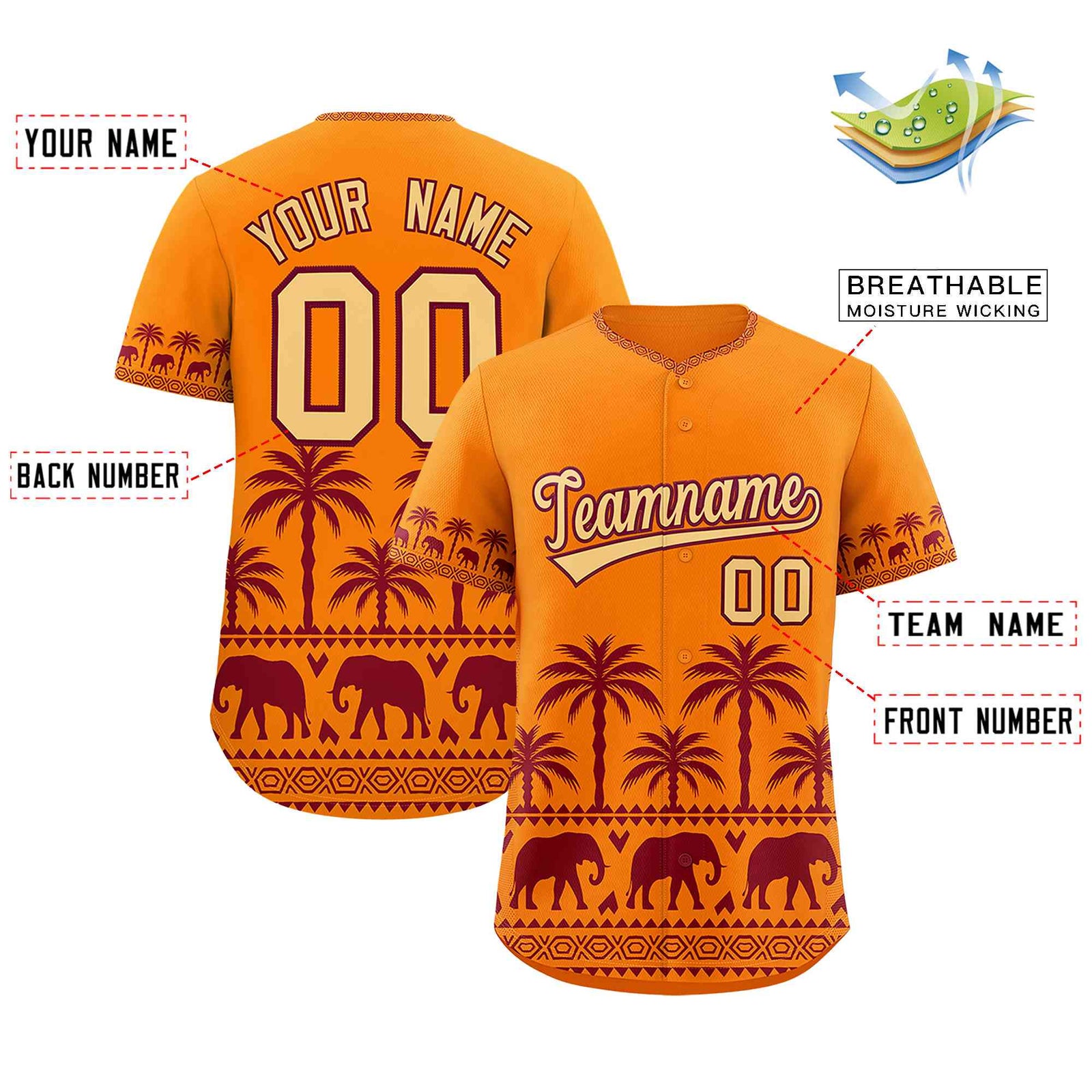 Custom Orange Crimson Graffiti Pattern Personalized Bossinia Style Authentic Baseball Jersey