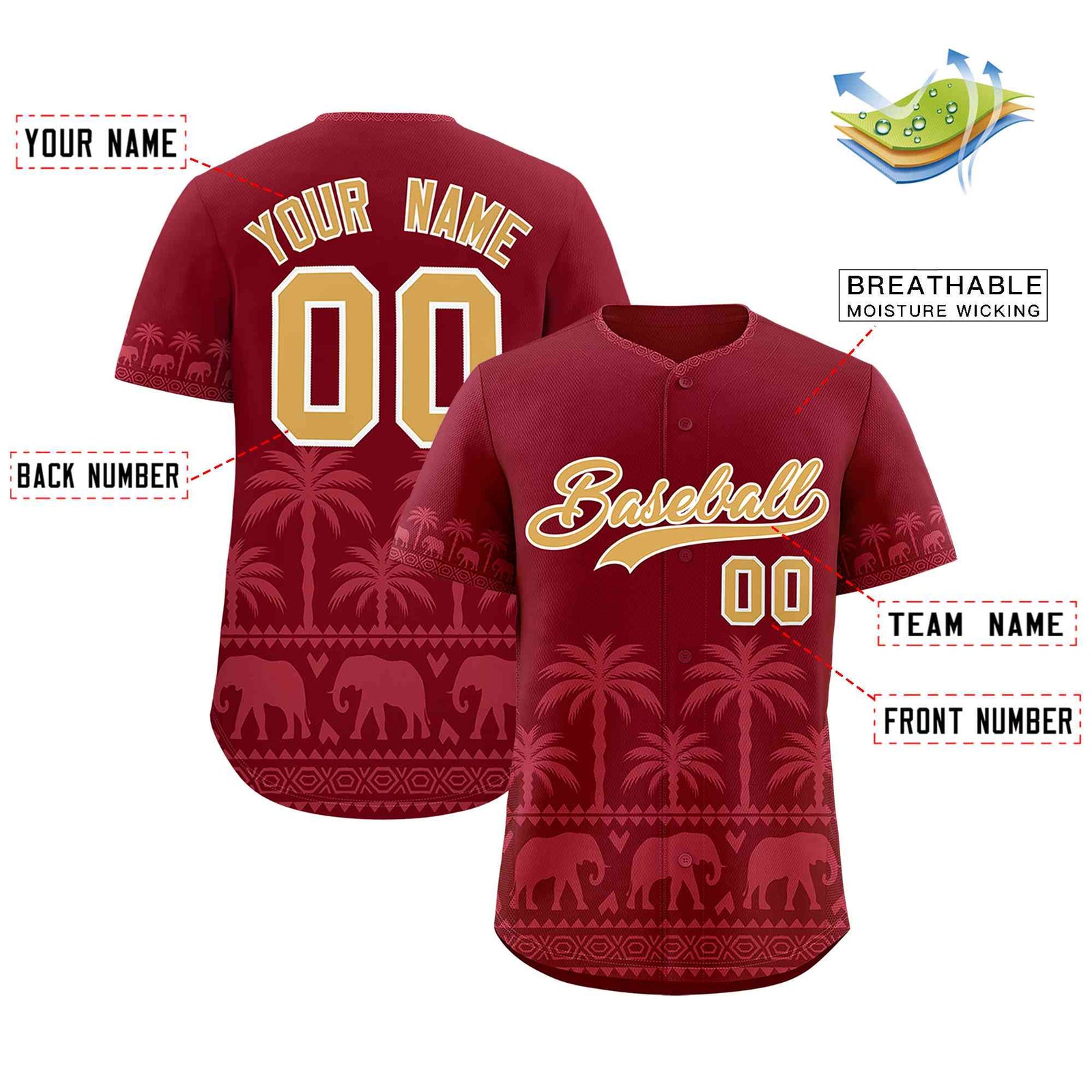 Custom Crimson Light Red Graffiti Pattern Personalized Bossinia Style Authentic Baseball Jersey