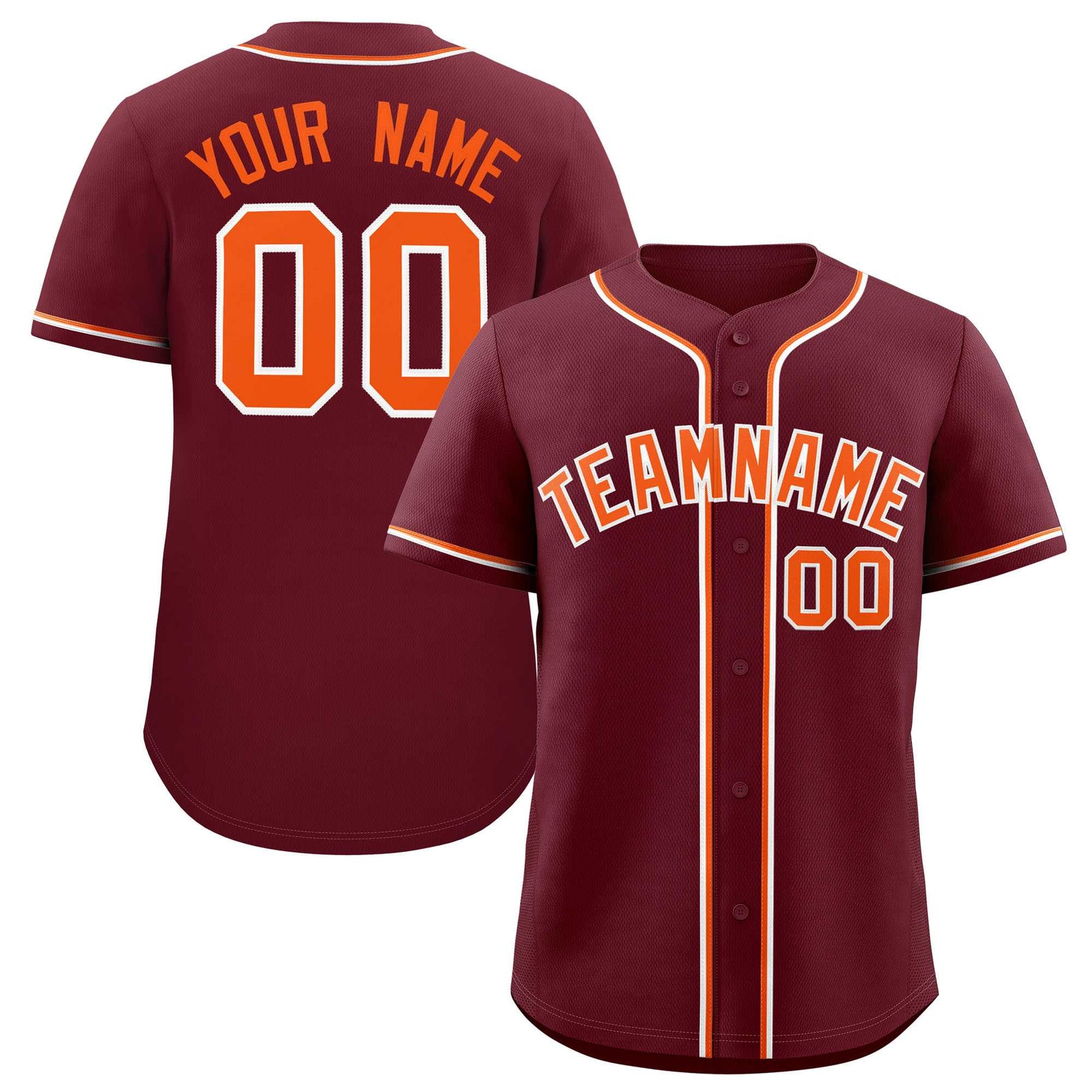 Custom Maroon Classic Style Authentic Baseball Jersey