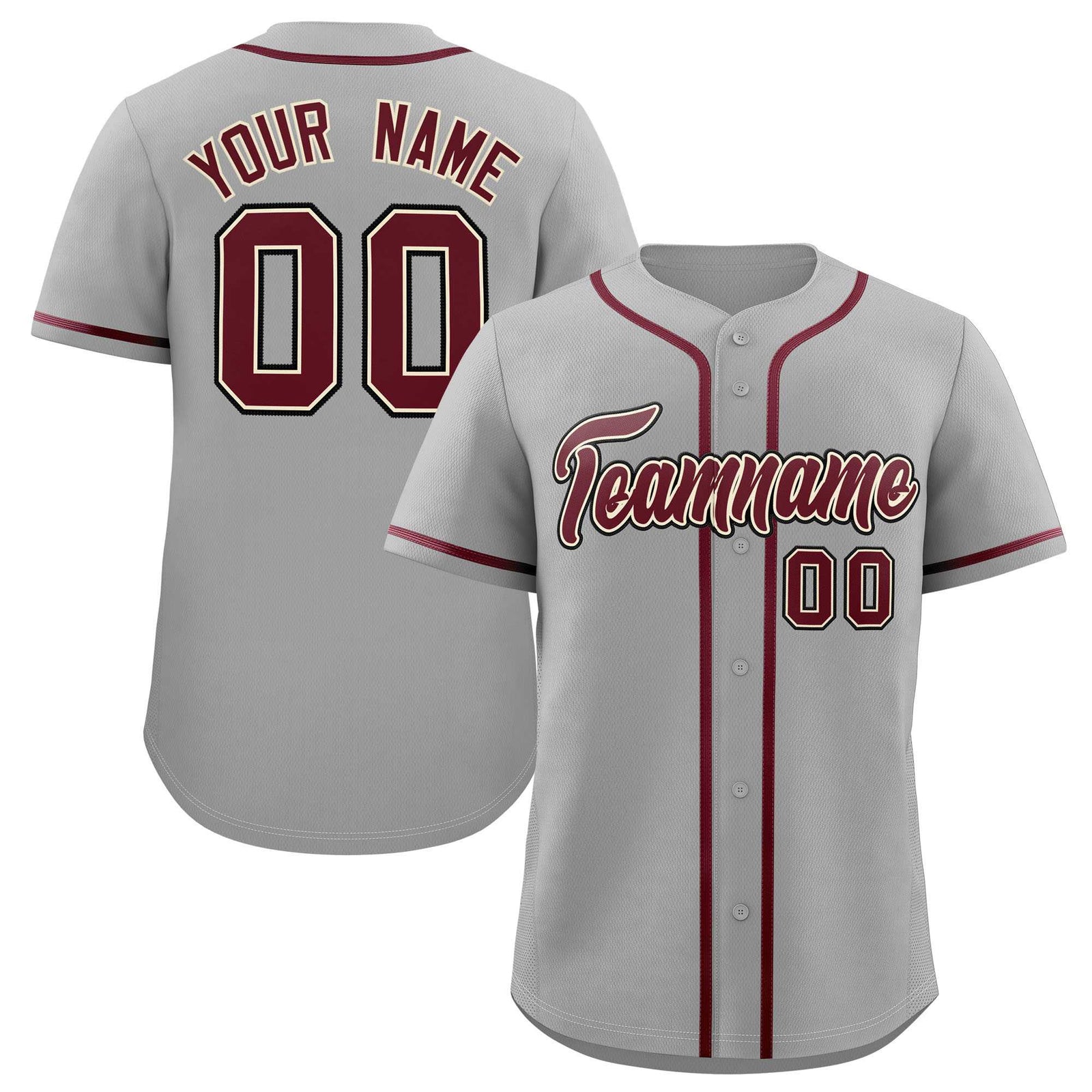 Custom Gray Classic Style Authentic Baseball Jersey