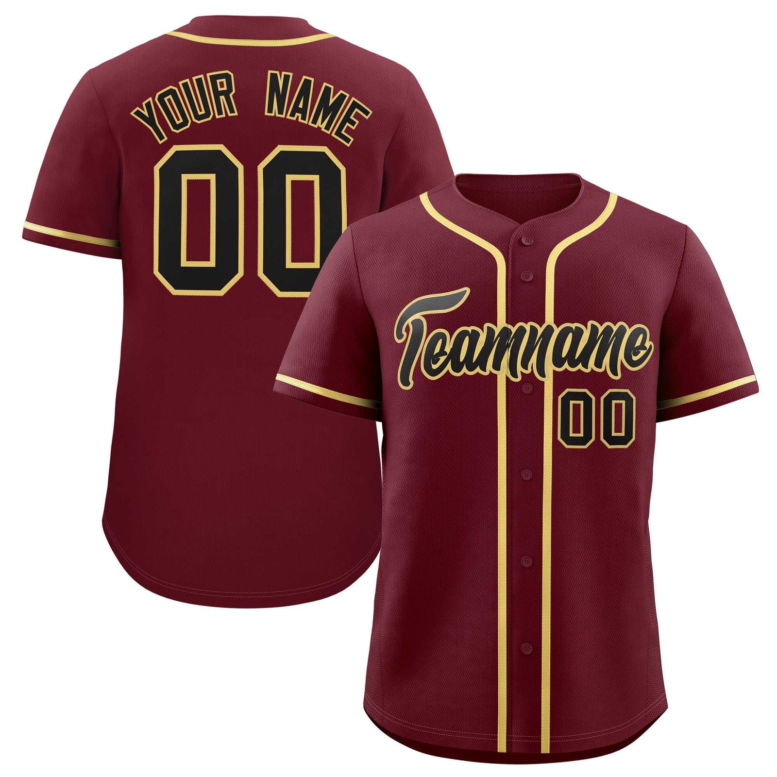 Custom Maroon Classic Style Authentic Baseball Jersey