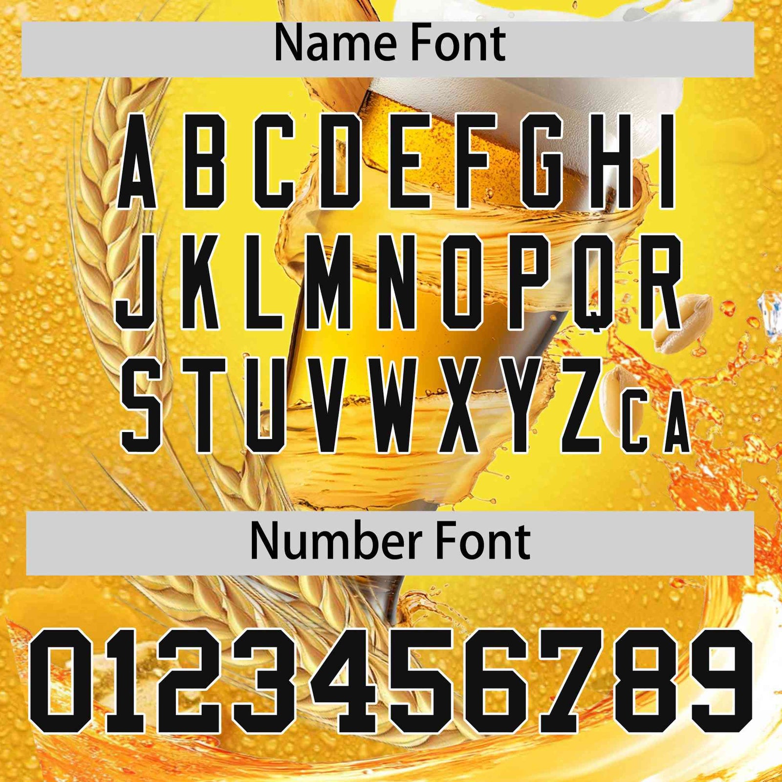 Custom Gold Black National Beer Day Personalized Beer Pattern Baseball Jersey | Suitable For Groups Or Parties | KXKSHOP