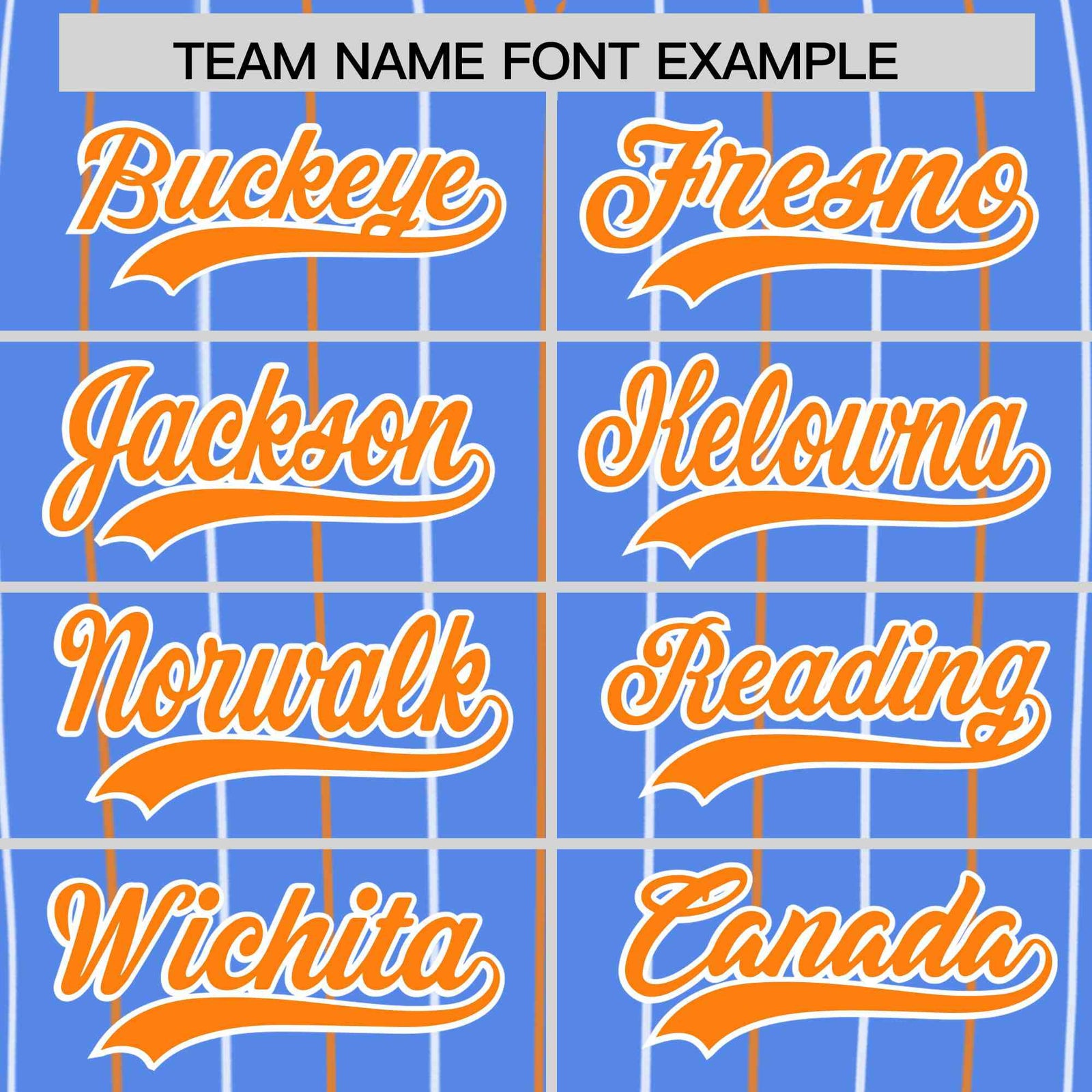 Custom Powder Blue Orange and White Bi-Color Stripes Fashion Authentic Baseball Jersey