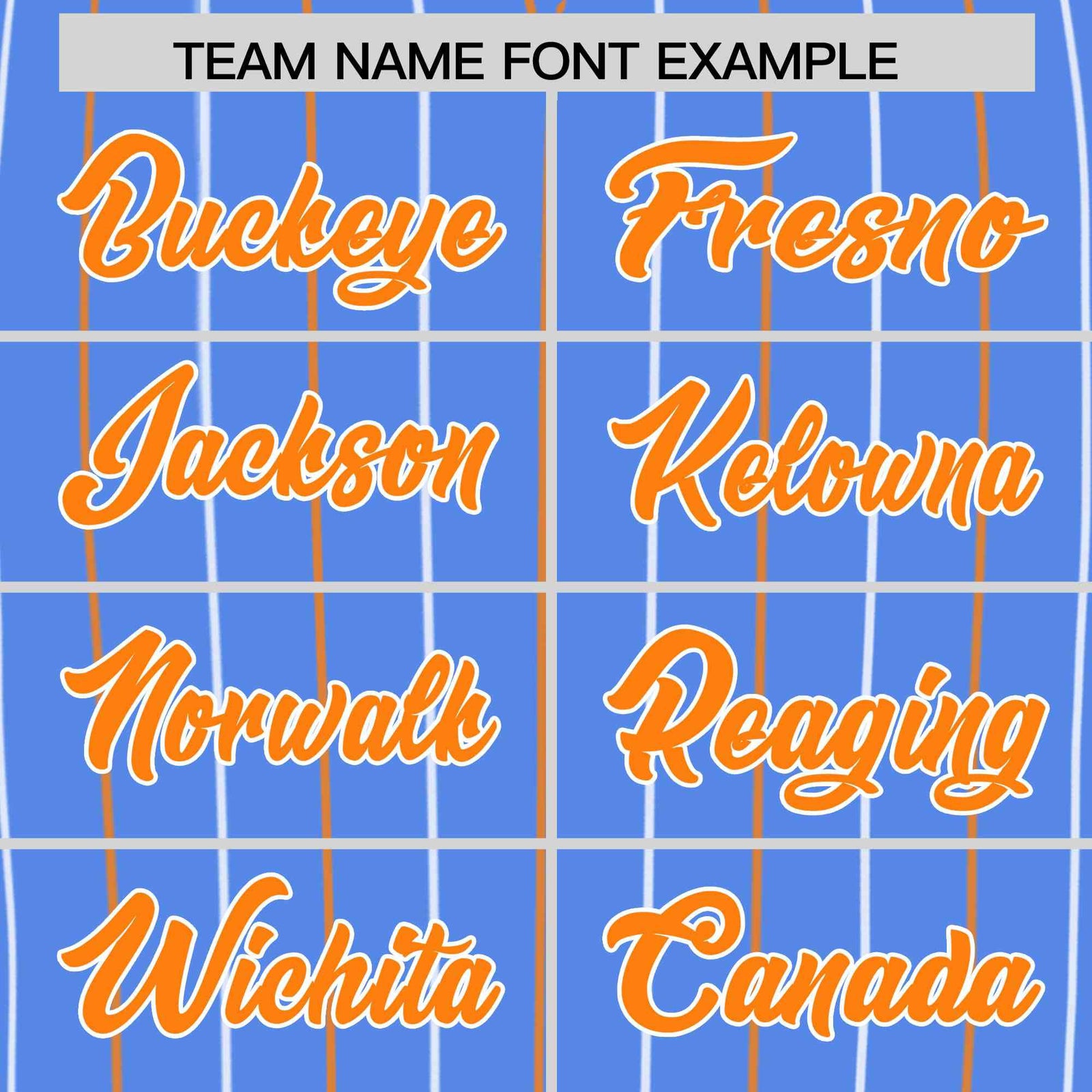 Custom Powder Blue Orange and White Bi-Color Stripes Fashion Authentic Baseball Jersey