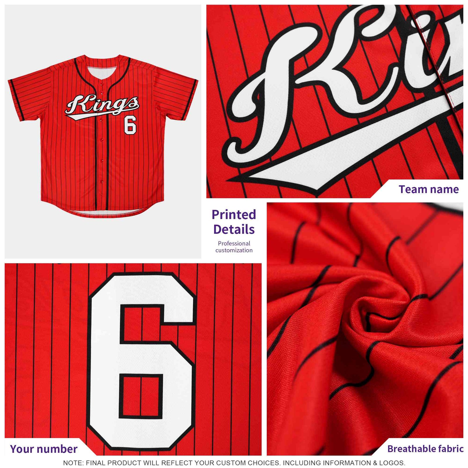 Custom Burgundy White and Black Bi-Color Stripes Fashion Authentic Baseball Jersey