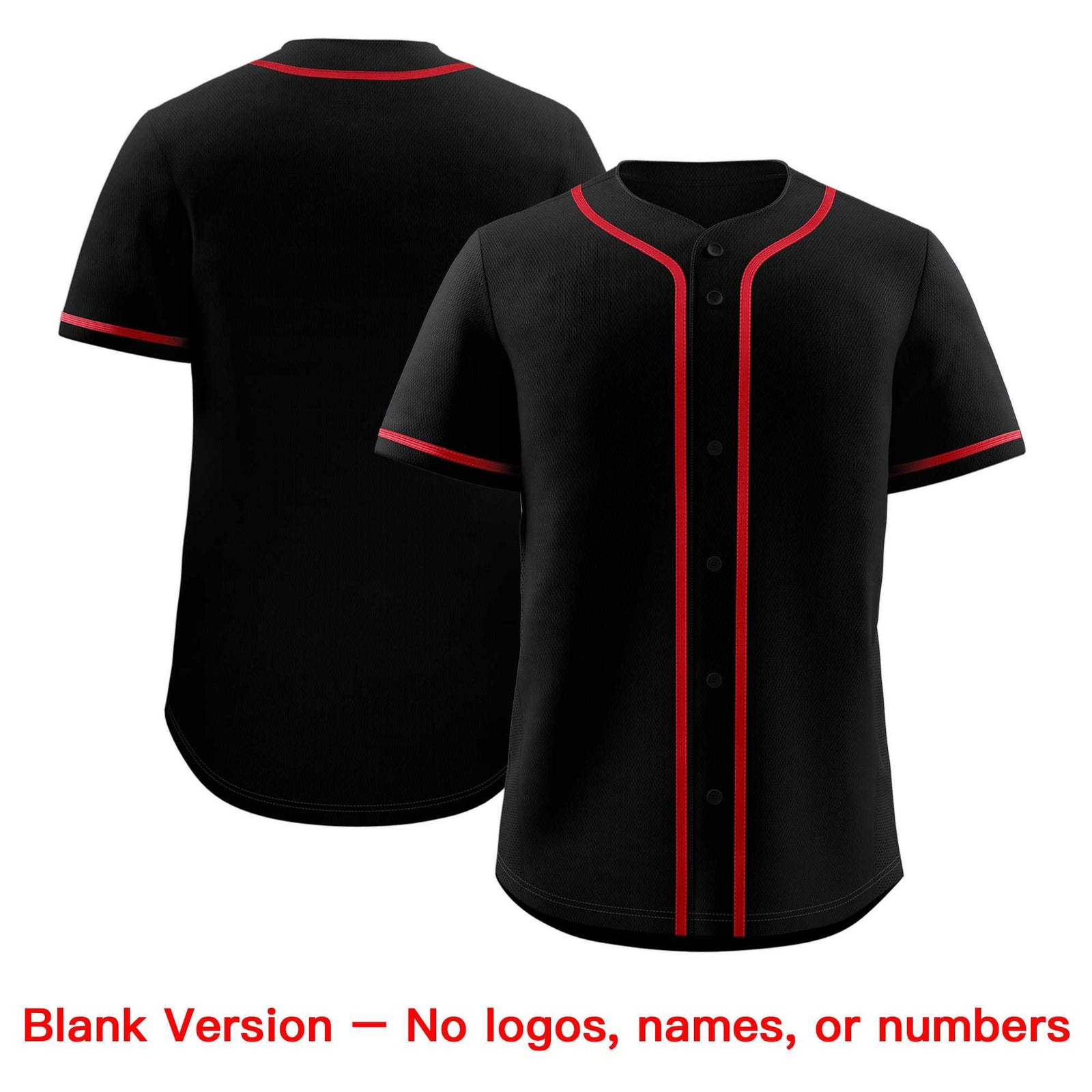 Custom Black Red Classic Style Authentic Baseball Jersey