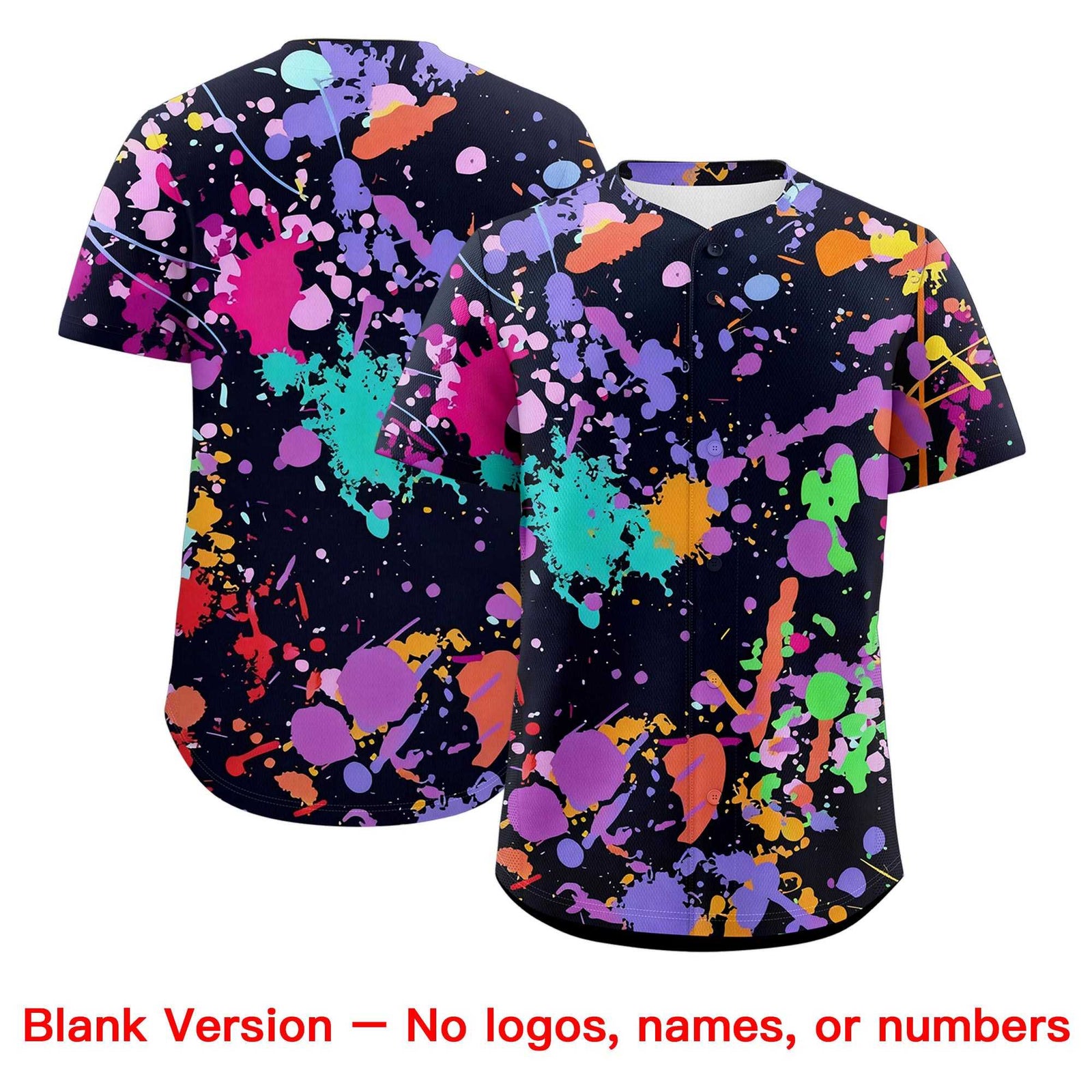 Custom Black White Splashes Graffiti Pattern Authentic Baseball Jersey