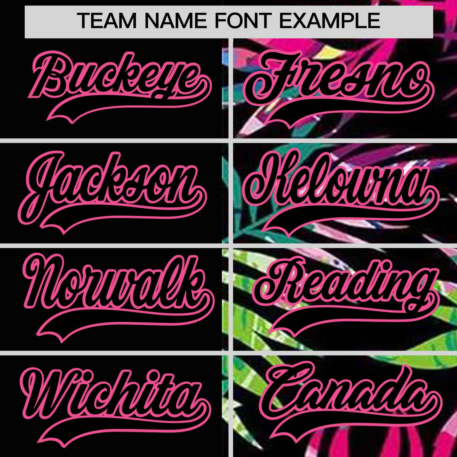 Custom Black Pink Tropical Palm Leaves Authentic Baseball Jersey