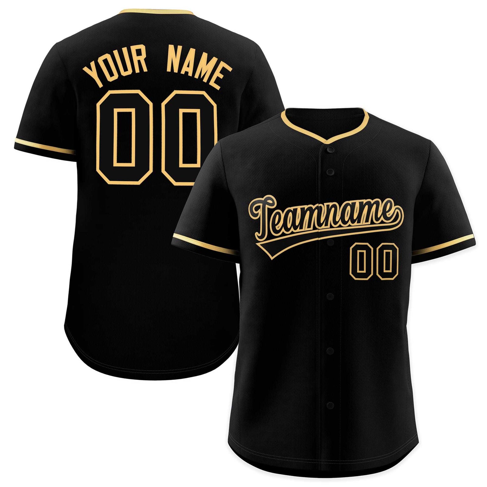 Custom Black Old Gold Classic Style Authentic Baseball Jersey| KXKSHOP