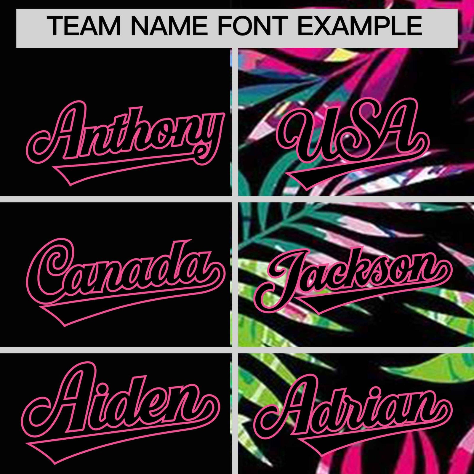 Custom Black Pink Tropical Palm Leaves Authentic Baseball Jersey| KXKSHOP