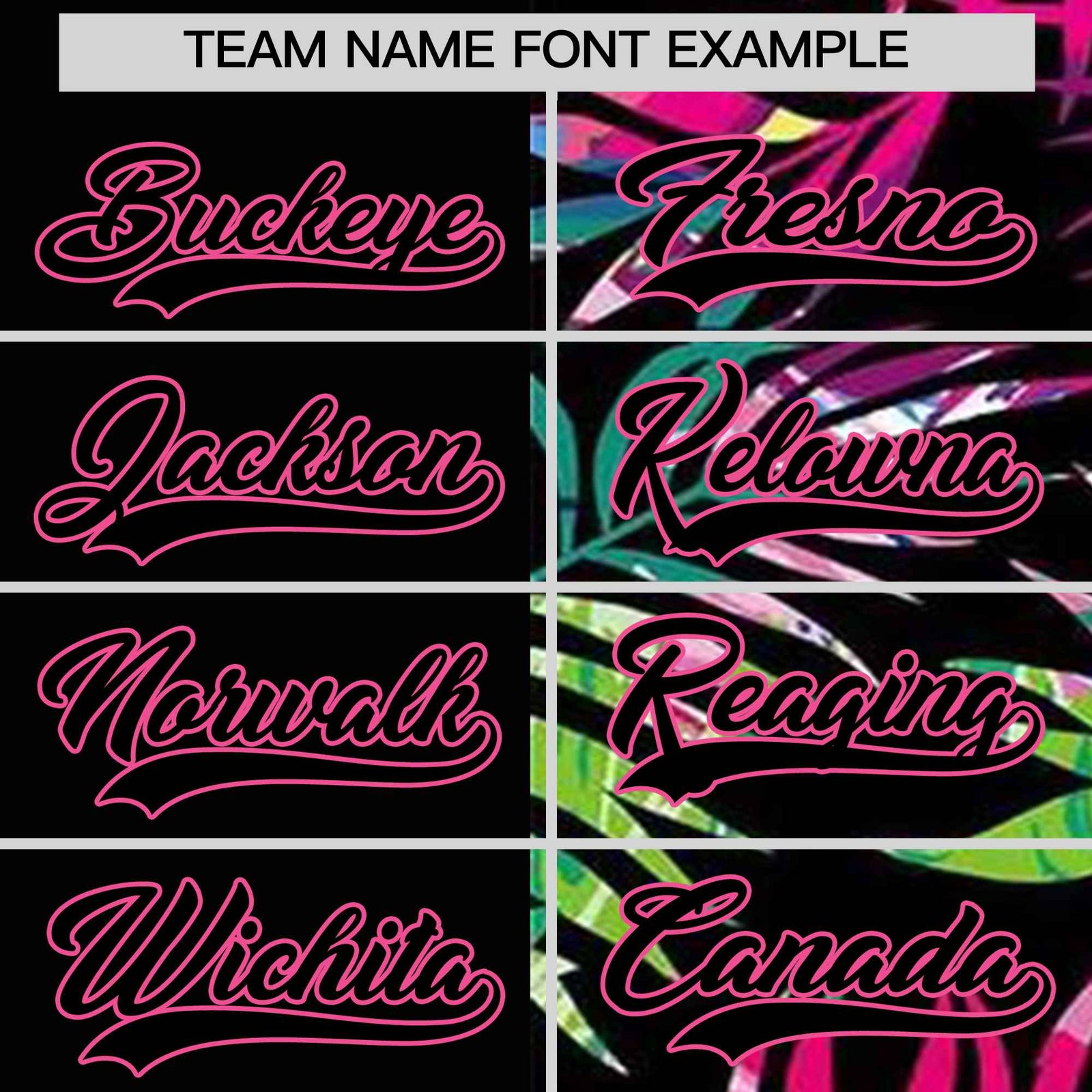 Custom Black Pink Tropical Palm Leaves Authentic Baseball Jersey