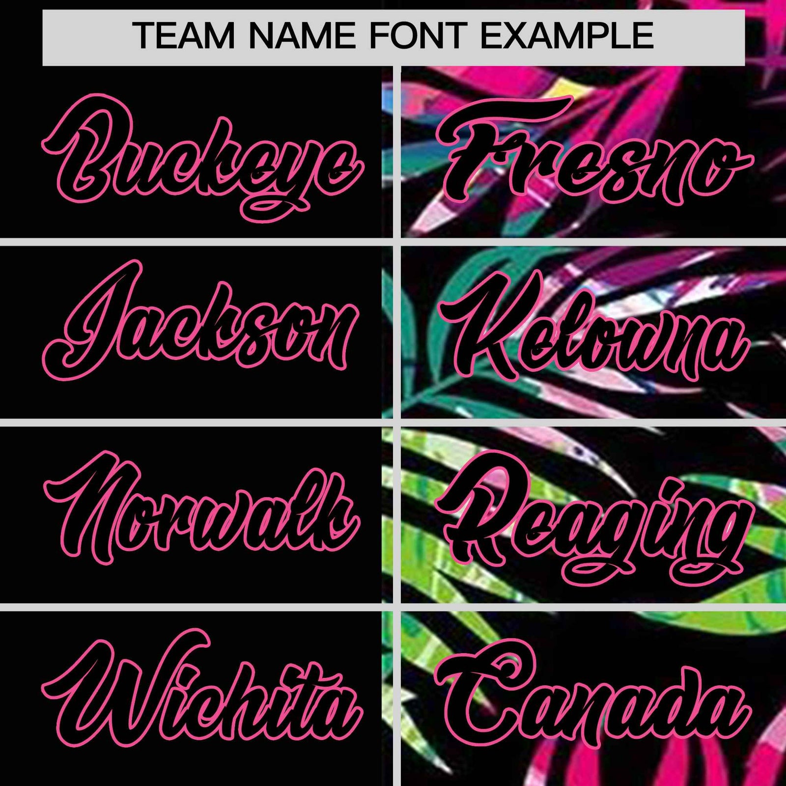 Custom Black Pink Tropical Palm Leaves Authentic Baseball Jersey