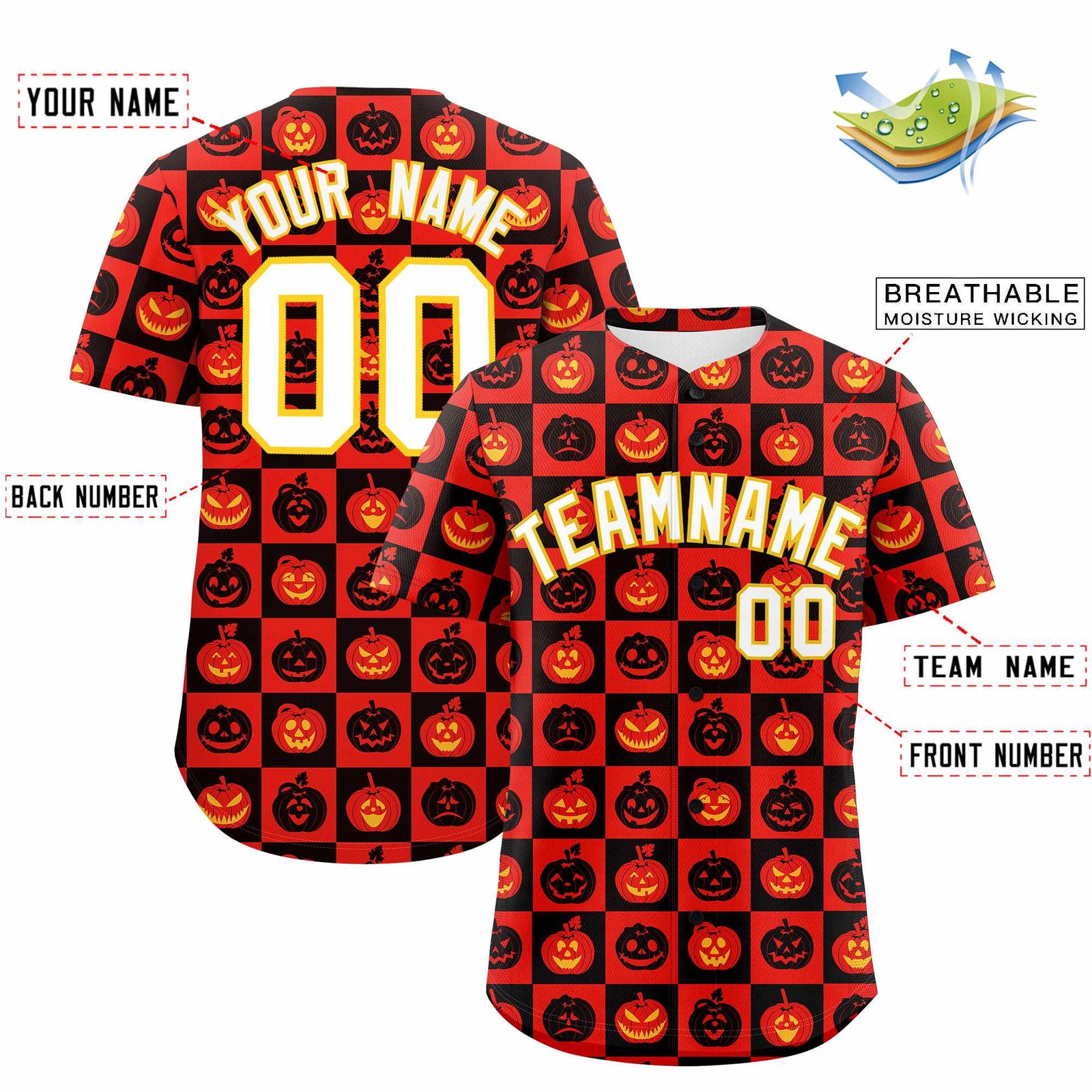 Custom Multi Color Halloween Authentic Baseball Jersey