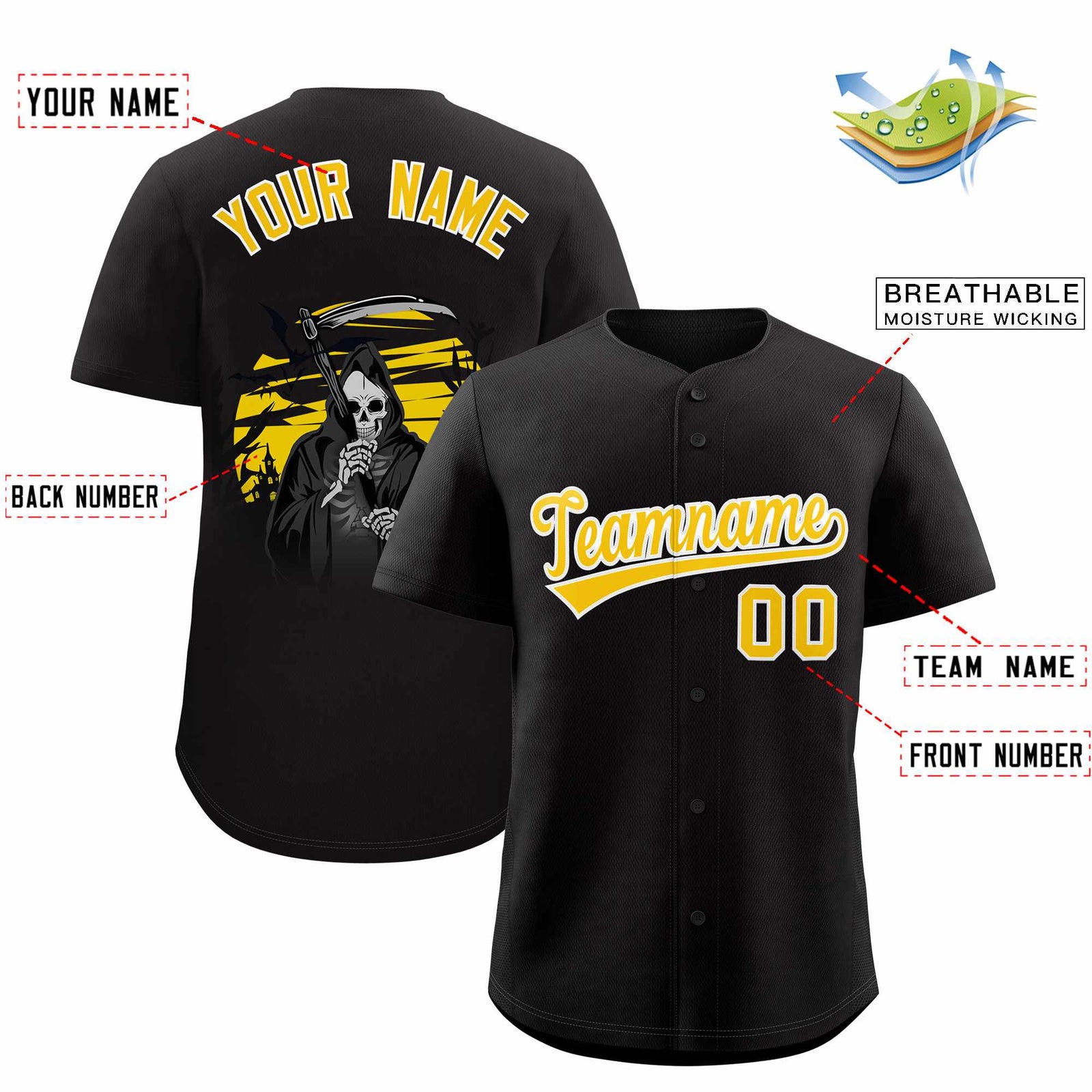 Custom Multi Color Halloween Authentic Baseball Jersey