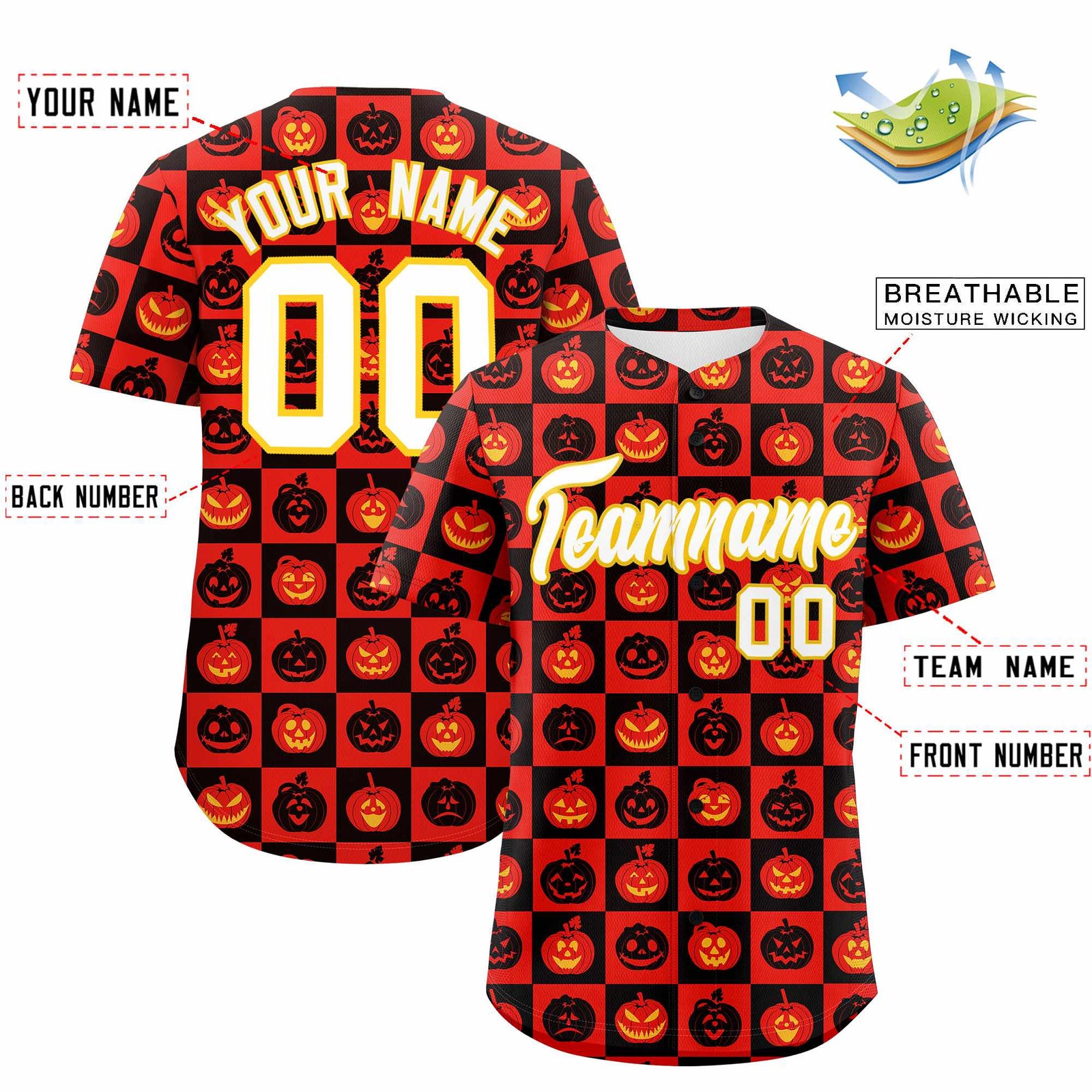 Custom Multi Color Halloween Authentic Baseball Jersey