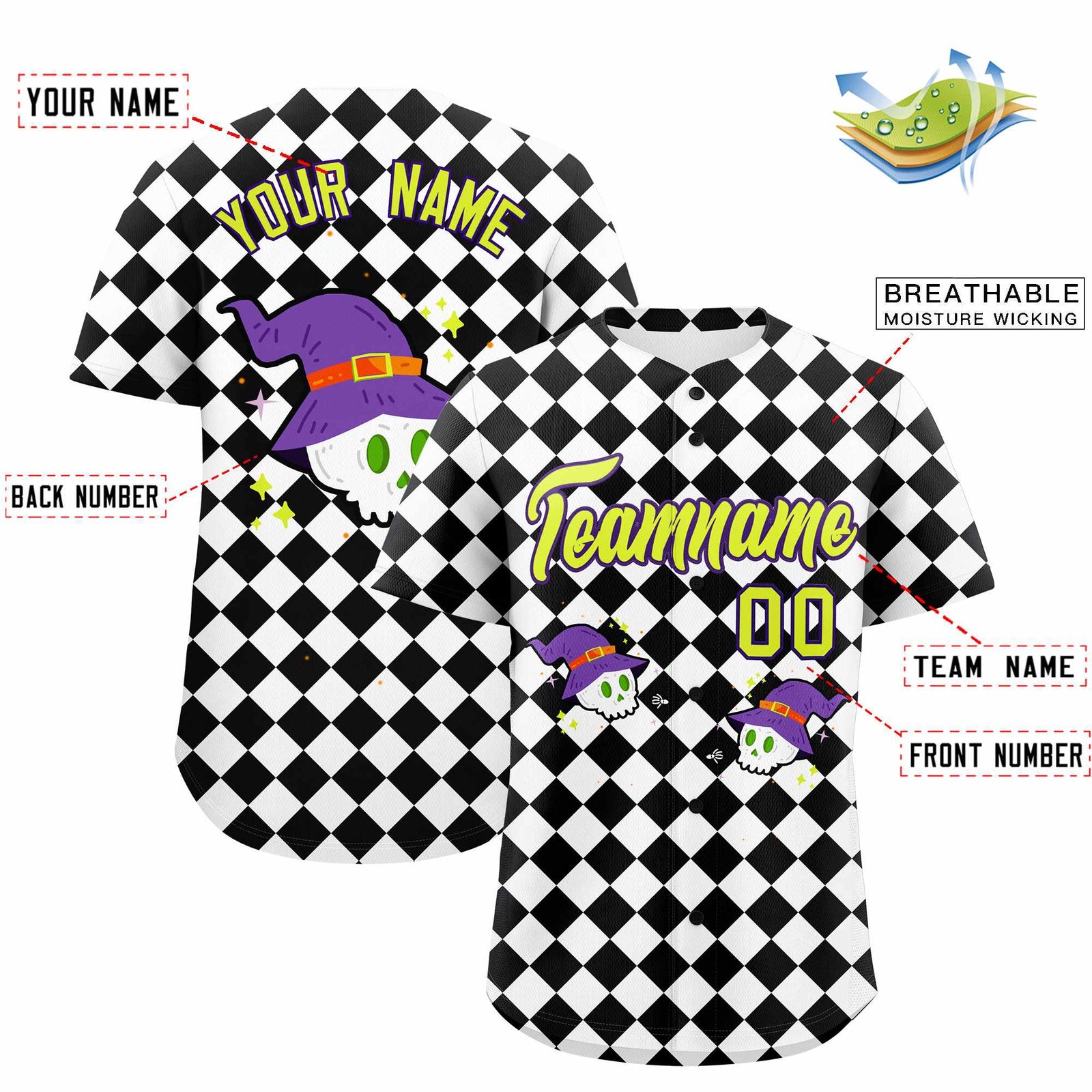 Custom Multi Color Halloween Authentic Baseball Jersey