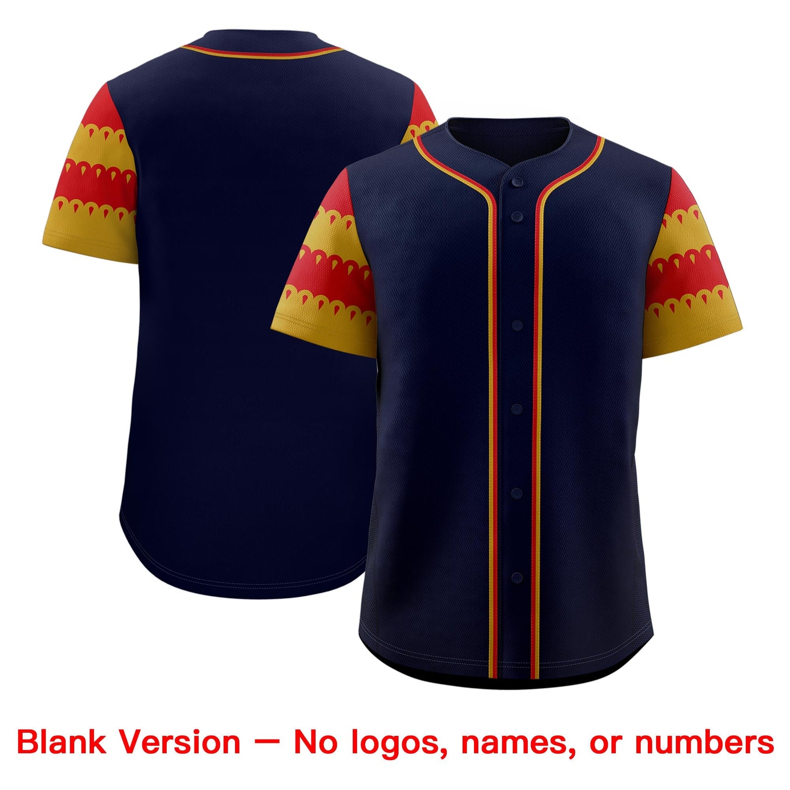 Custom Navy Old Gold Red Sleeve Flag Lace Baseball Jersey | Sublimation Printed & Embroidery,Add Name and Numbern,Perfect for Teams | KXKSHOP