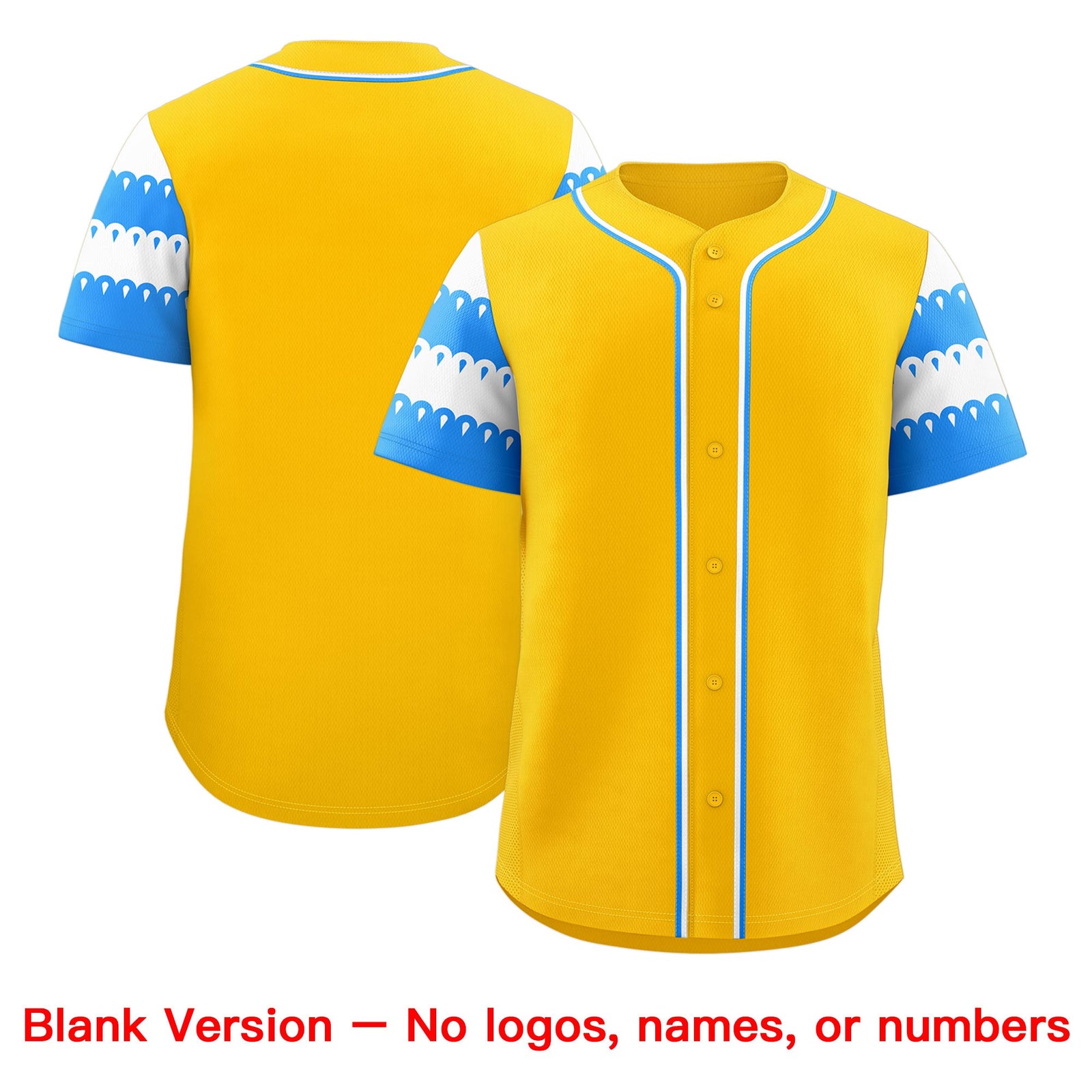 Custom Gold Powder Blue White Sleeve Flag Lace Baseball Jersey | Sublimation Printed & Embroidery,Add Name and Numbern,Perfect for Teams | KXKSHOP