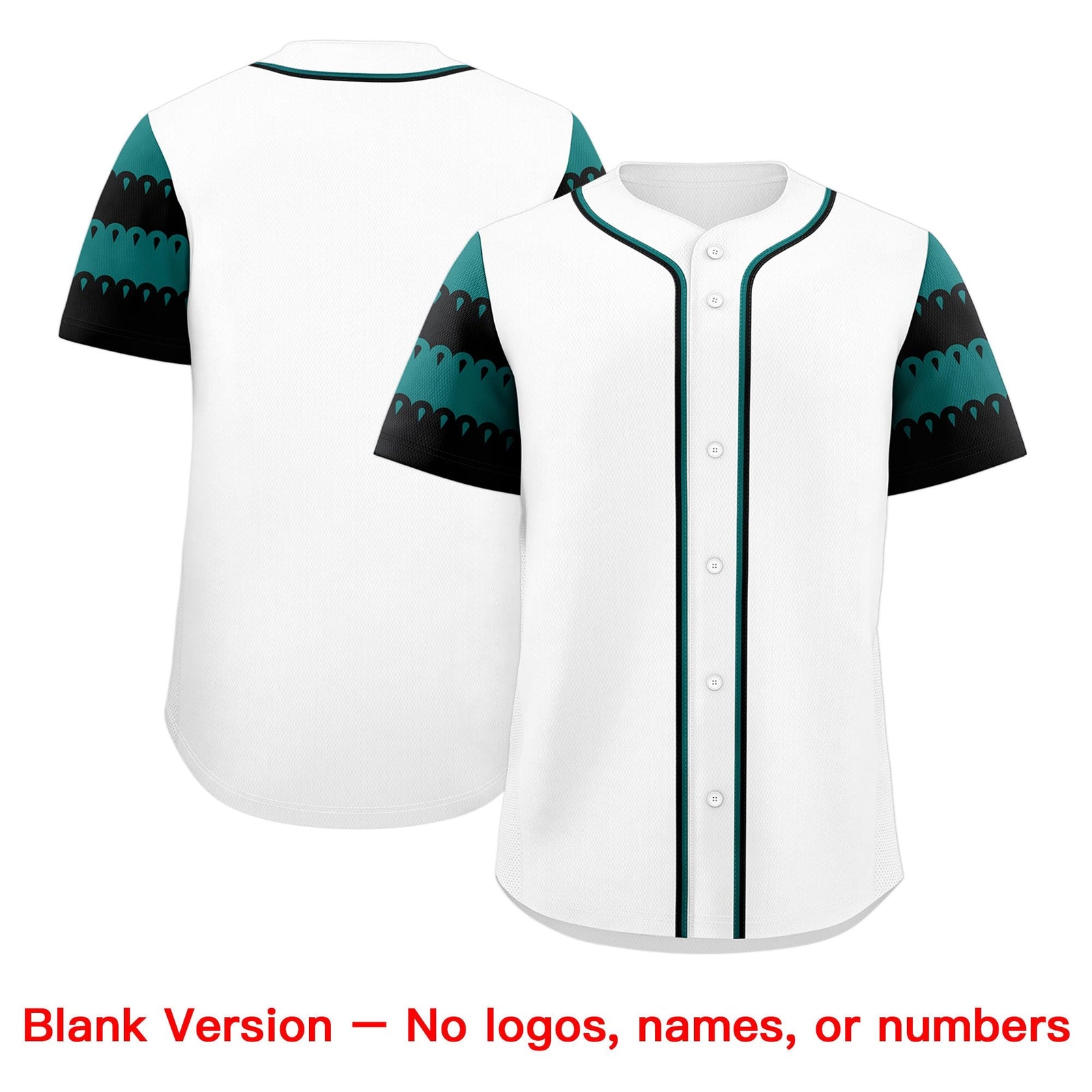Custom White Teal Black Sleeve Flag Lace Baseball Jersey | Sublimation Printed & Embroidery,Add Name and Numbern,Perfect for Teams | KXKSHOP
