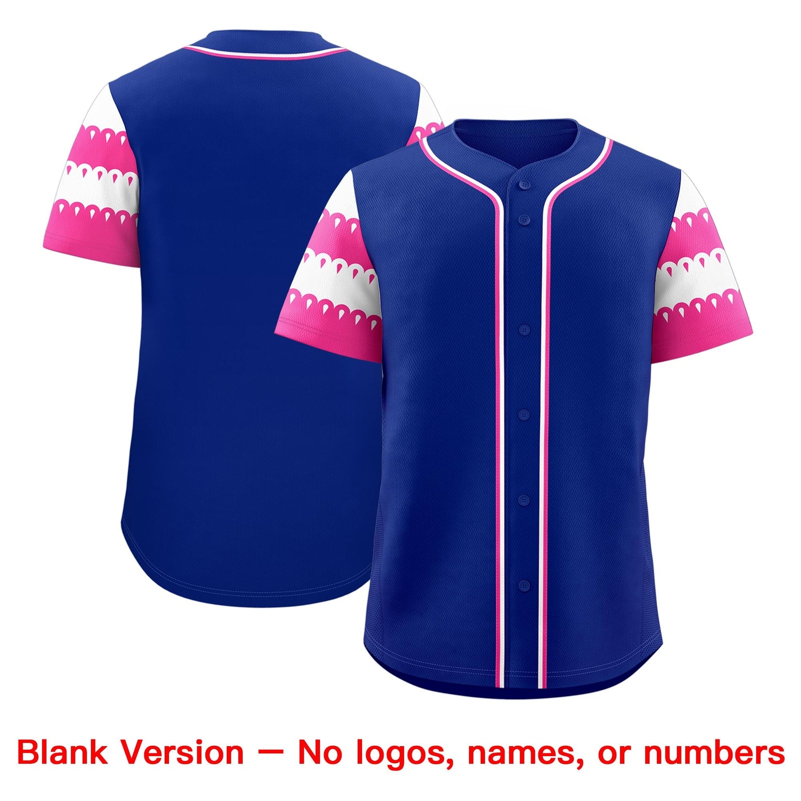 Custom Royal Pink White Sleeve Flag Lace Baseball Jersey | Sublimation Printed & Embroidery,Add Name and Numbern,Perfect for Teams | KXKSHOP