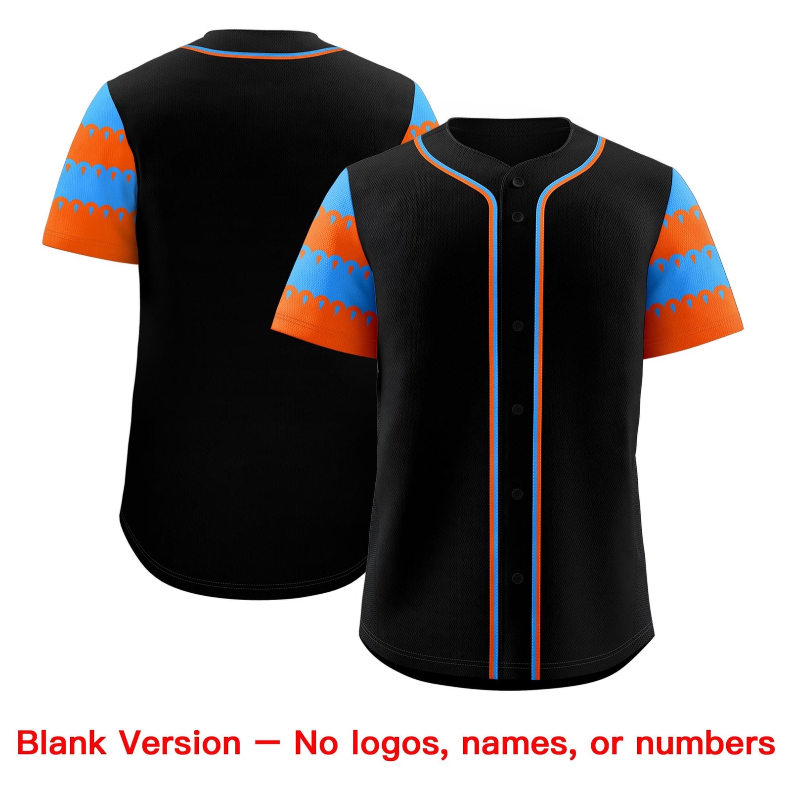 Custom Black Powder Blue Orange Sleeve Flag Lace Baseball Jersey | Sublimation Printed & Embroidery,Add Name and Numbern,Perfect for Teams | KXKSHOP