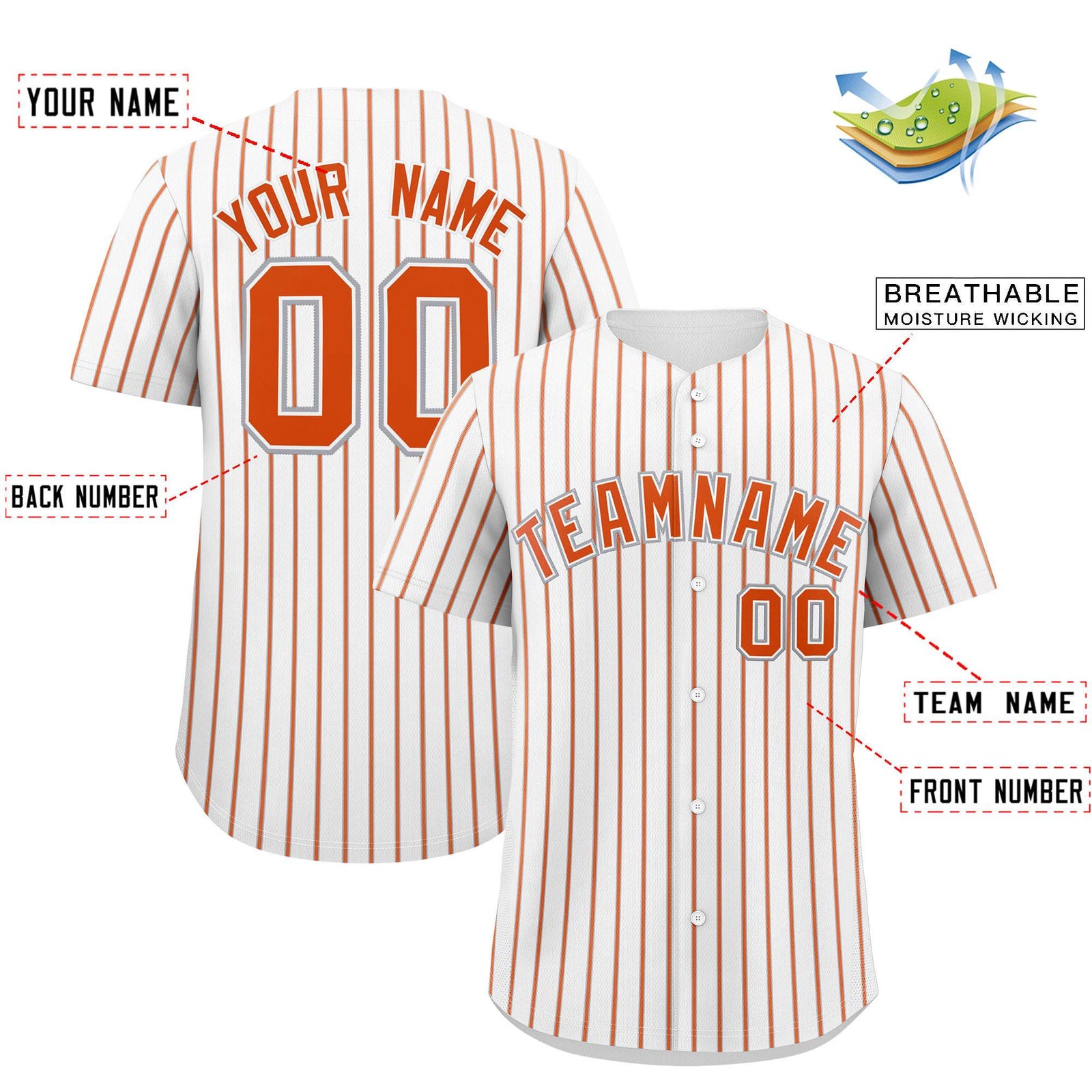 Custom White Gray Tricolor Stripe Fashion Authentic Baseball Jersey