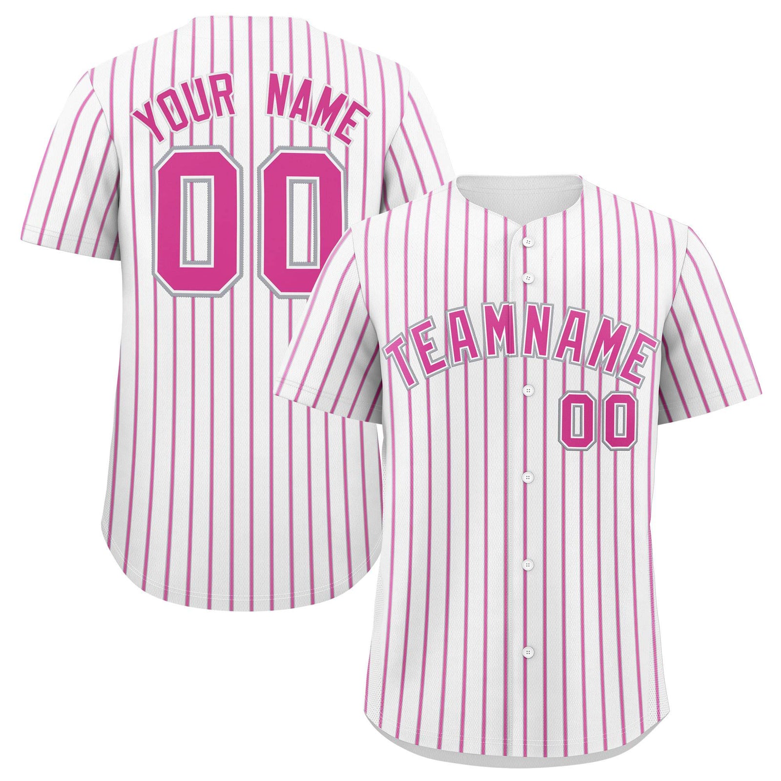 Custom White Gray Tricolor Stripe Fashion Authentic Baseball Jersey