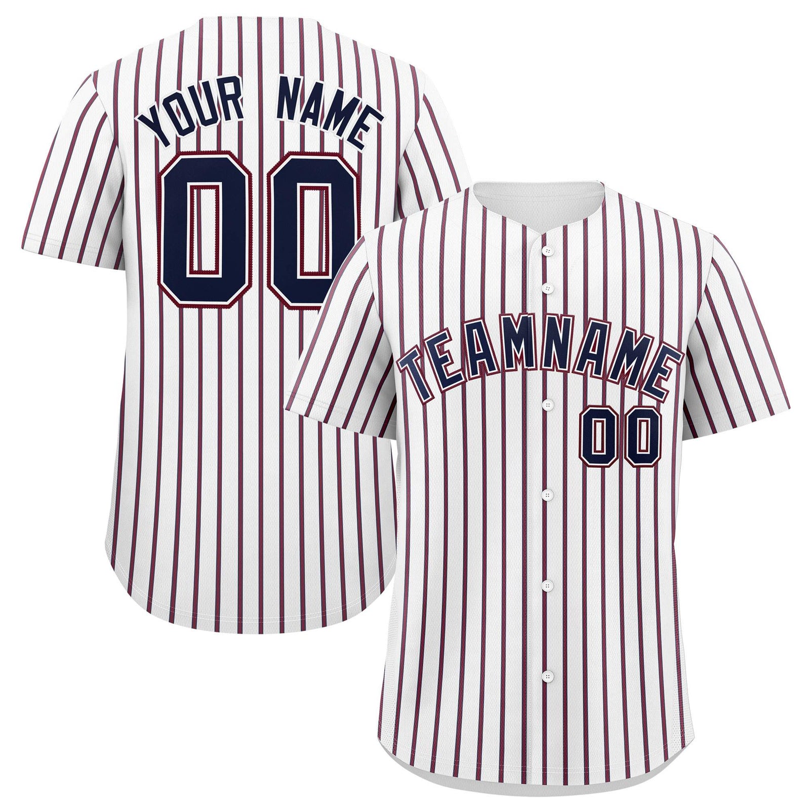 Custom White Navy Tricolor Stripe Fashion Authentic Baseball Jersey