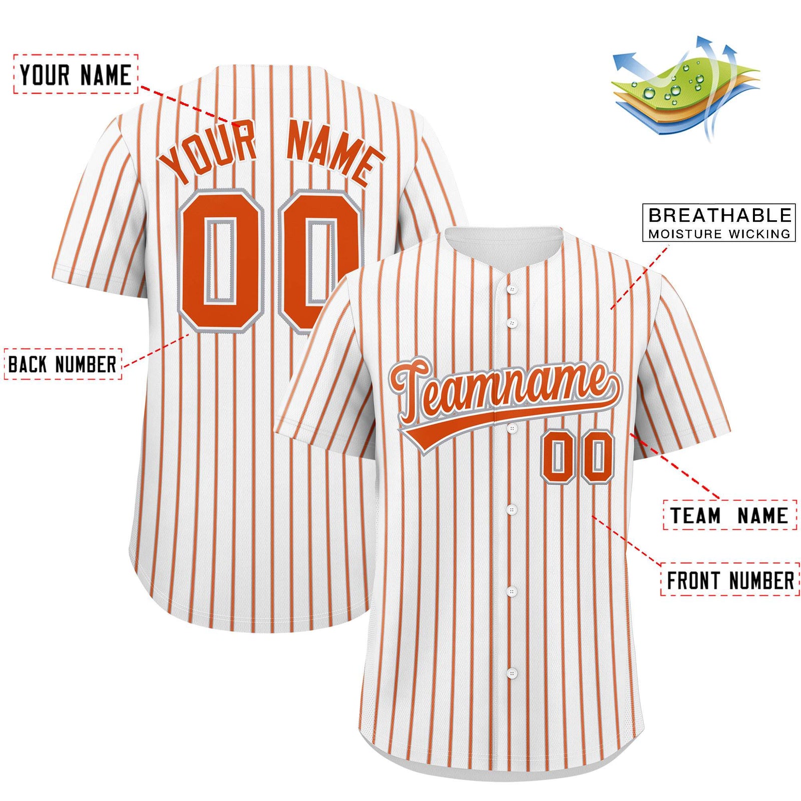 Custom White Gray Tricolor Stripe Fashion Authentic Baseball Jersey