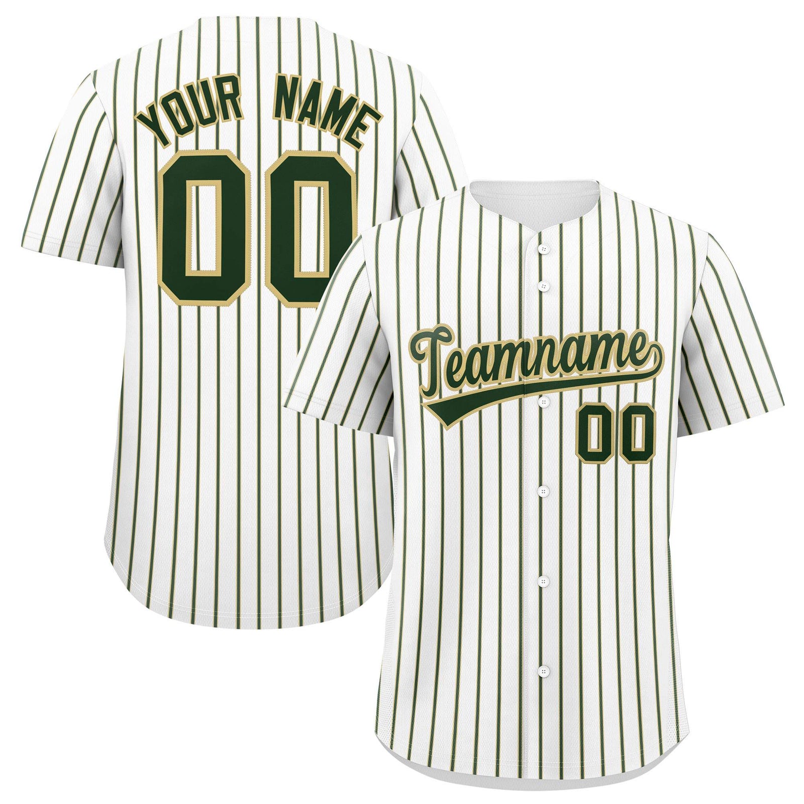 Custom White Khaki Tricolor Stripe Fashion Authentic Baseball Jersey