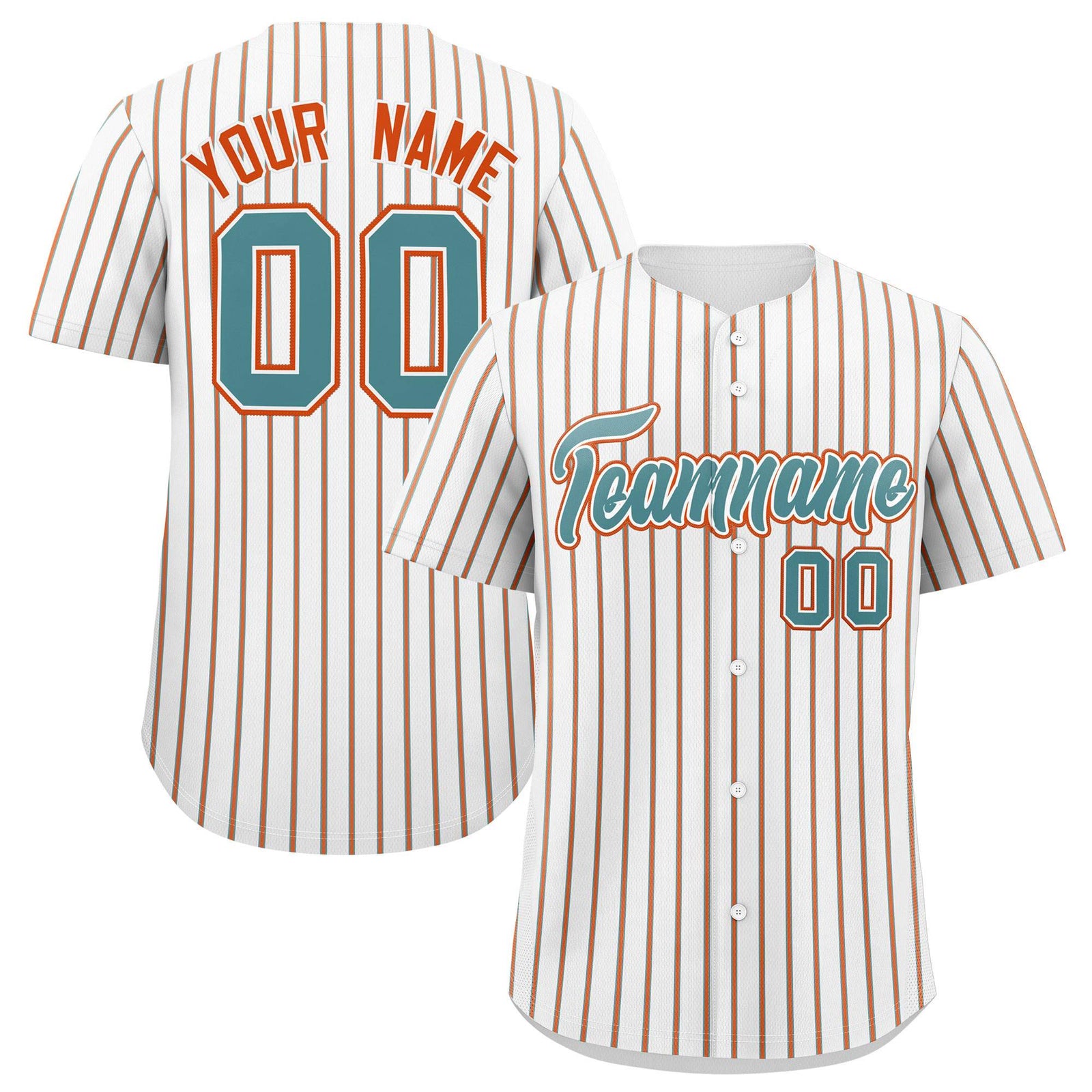 Custom White Aqua Tricolor Stripe Fashion Authentic Baseball Jersey
