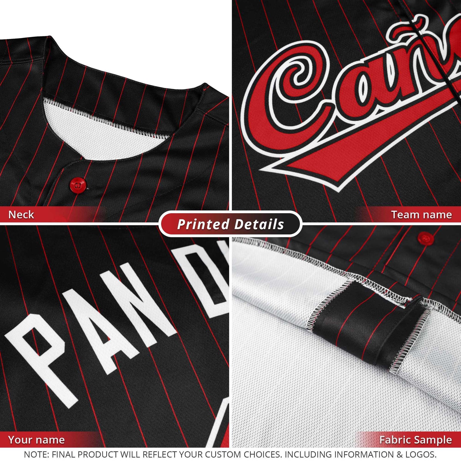 Custom Red White Tricolor Stripe Fashion Authentic Baseball Jersey