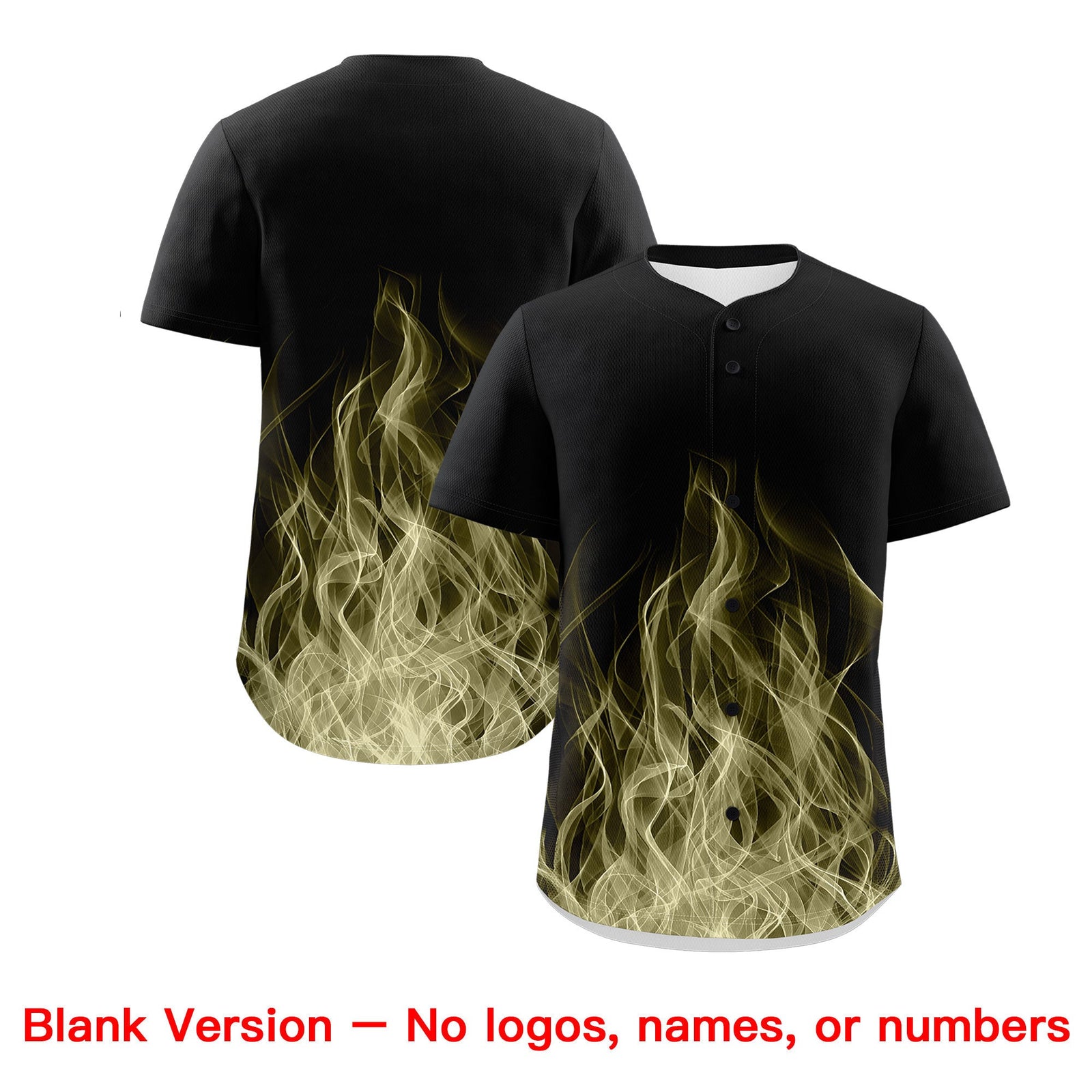Custom Black Olive Khaki Flame Graffiti Pattern Personalization Baseball Jersey| KXKSHOP