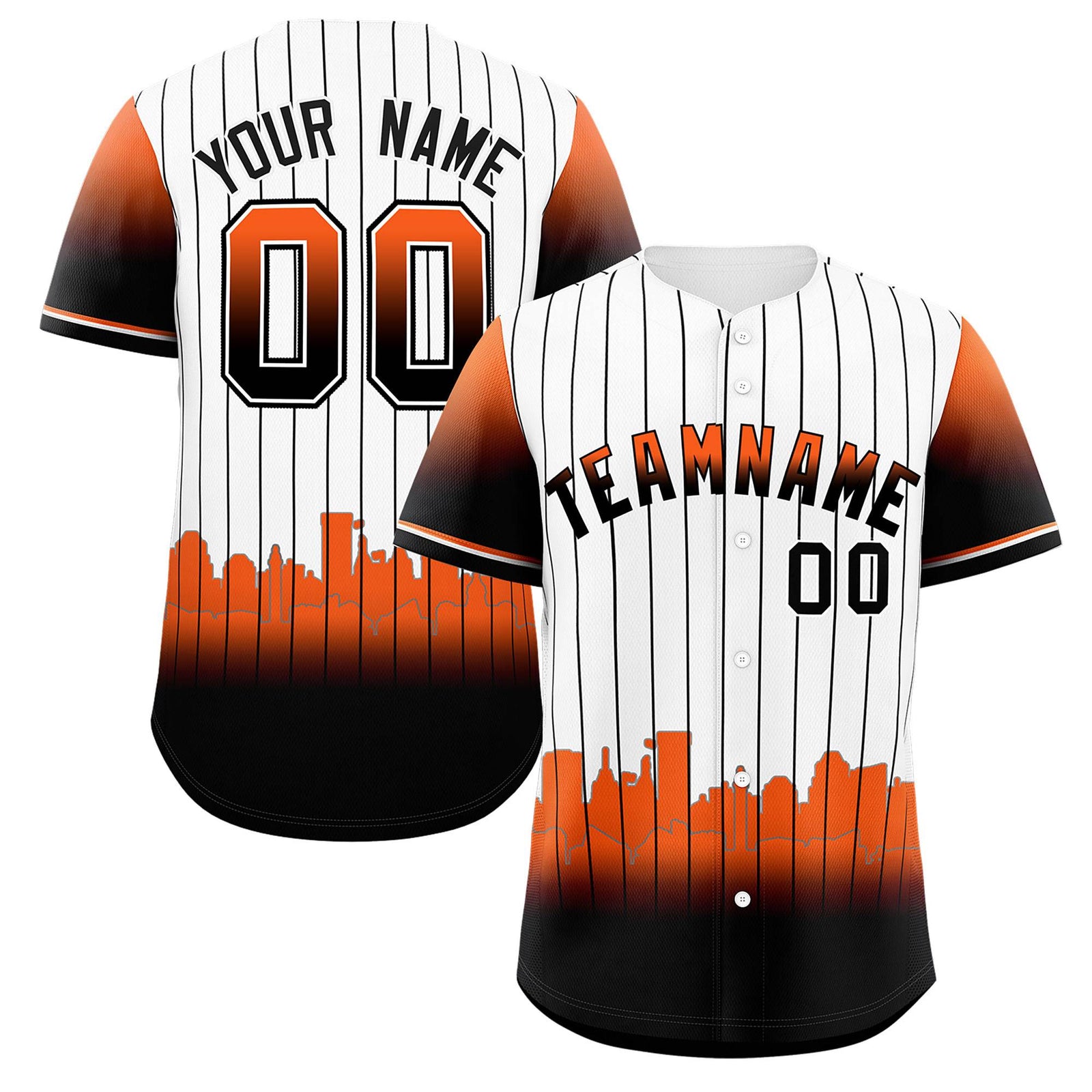 Custom White Baltimore City Silhouette Authentic Baseball Jersey