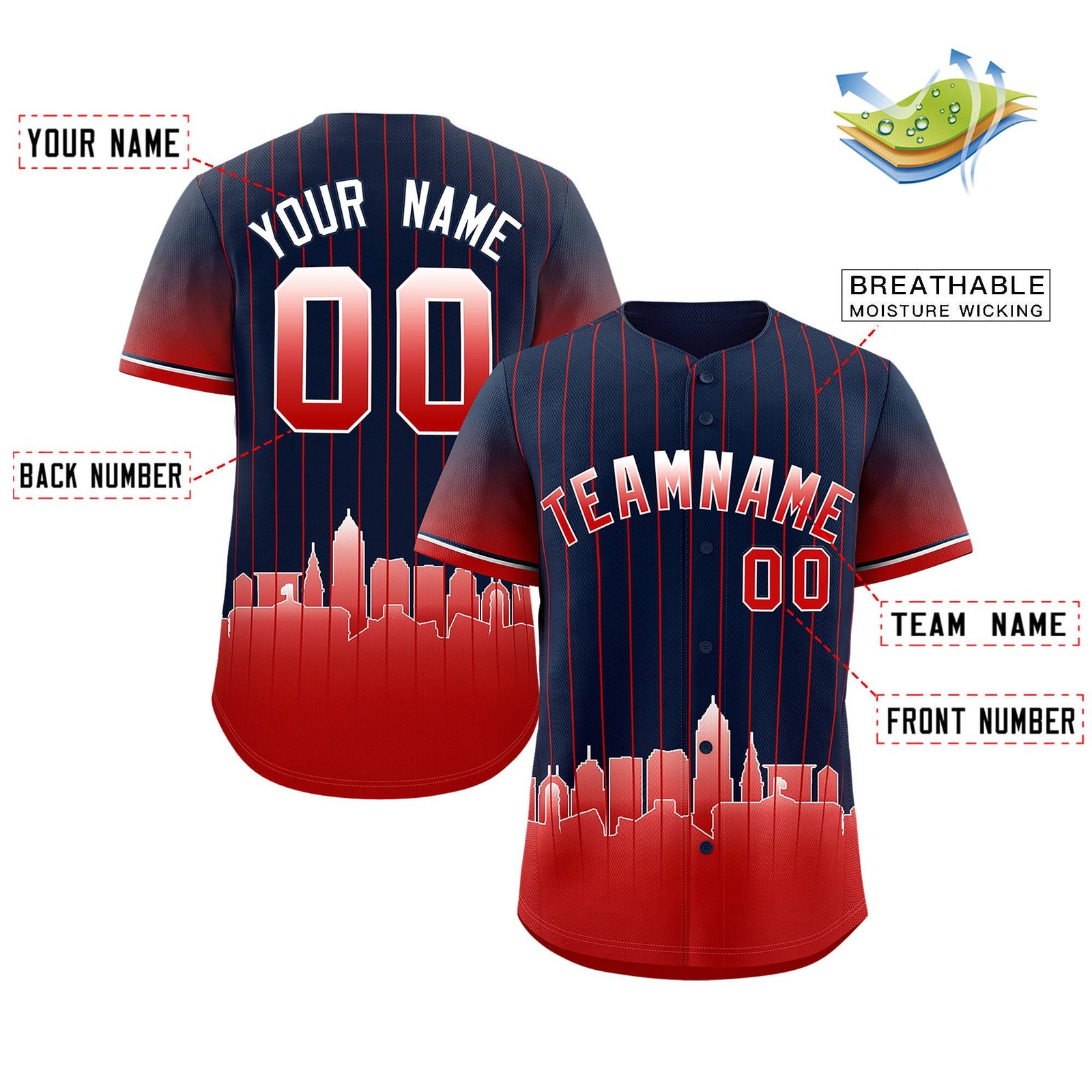 Custom Navy Cleveland City Silhouette Authentic Baseball Jersey