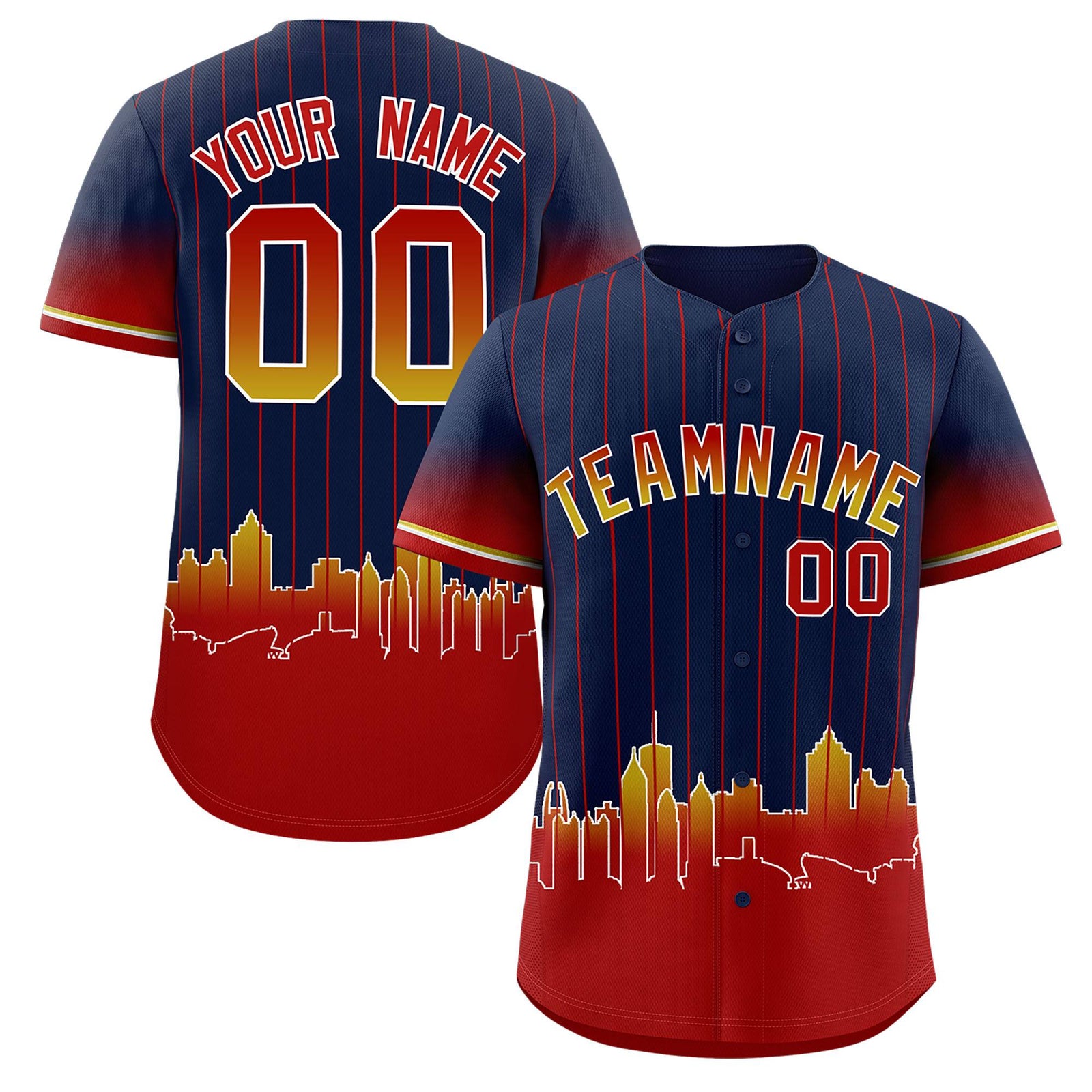 Custom Navy Atlanta City Silhouette Authentic Baseball Jersey