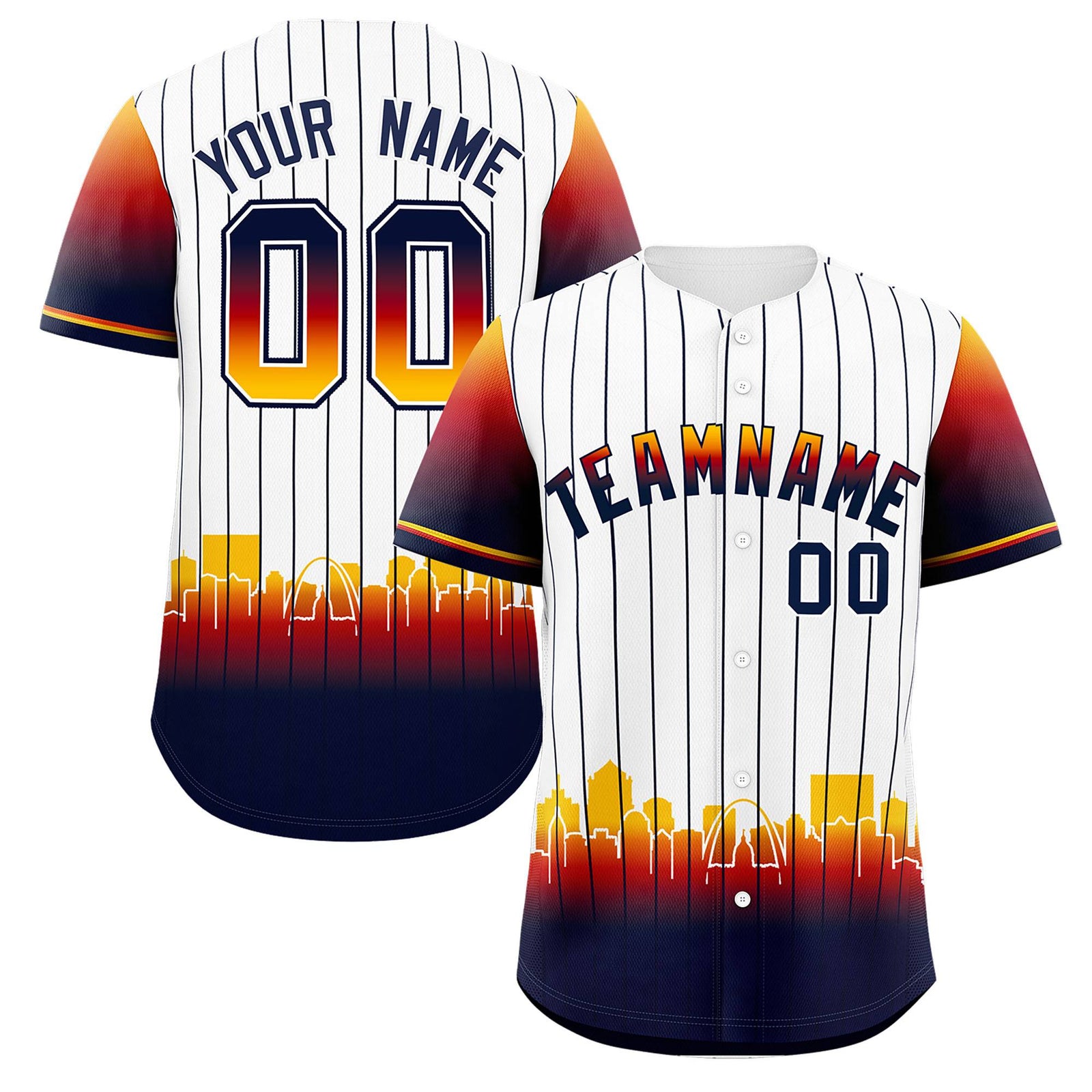 Custom White St. Louis City Silhouette Authentic Baseball Jersey