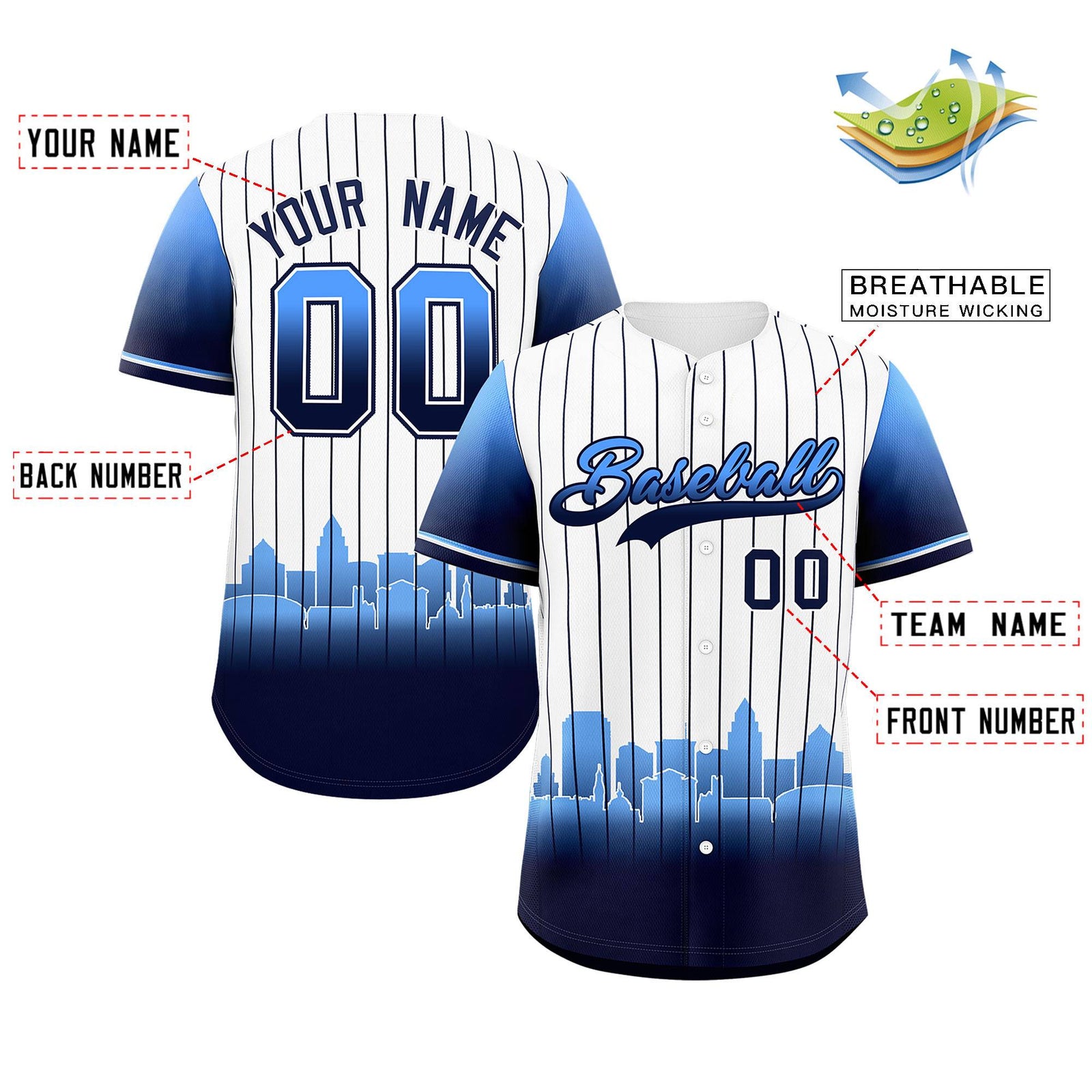 Custom White Tampa City Silhouette Authentic Baseball Jersey