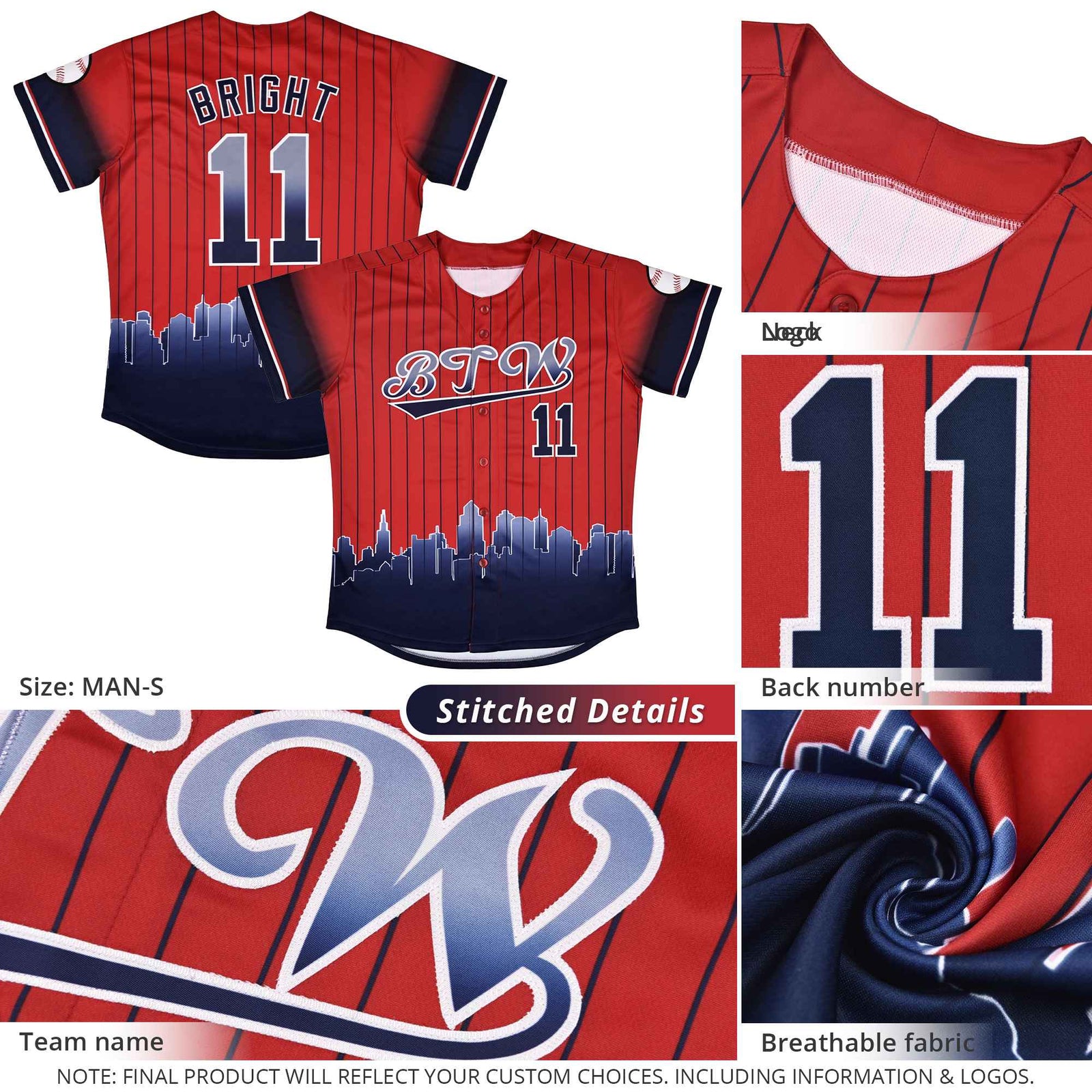 Custom Red Minnesota-Twins City Silhouette Authentic Baseball Jersey